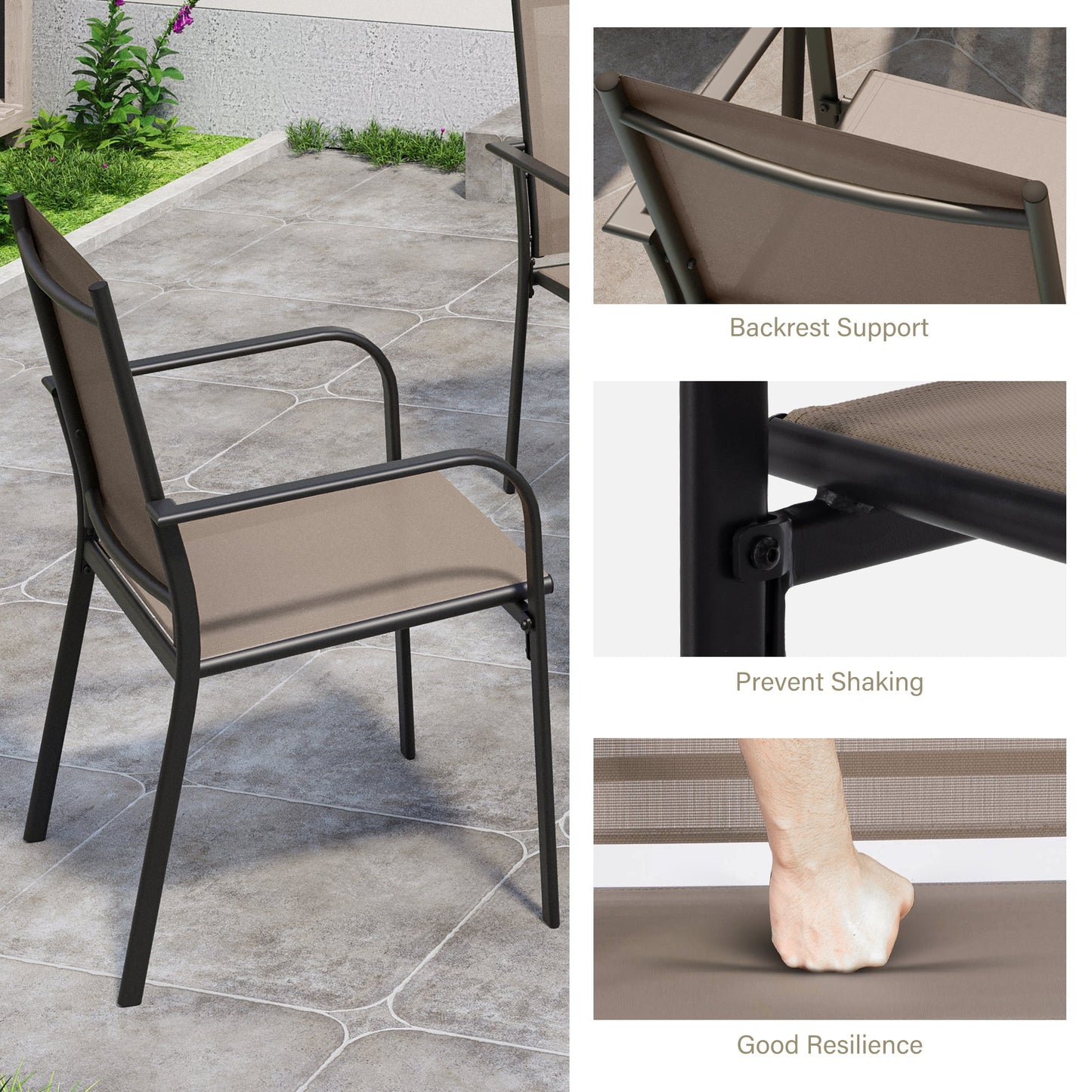 LAUSAINT HOME 5 Pieces Outdoor Textilene Dining Set