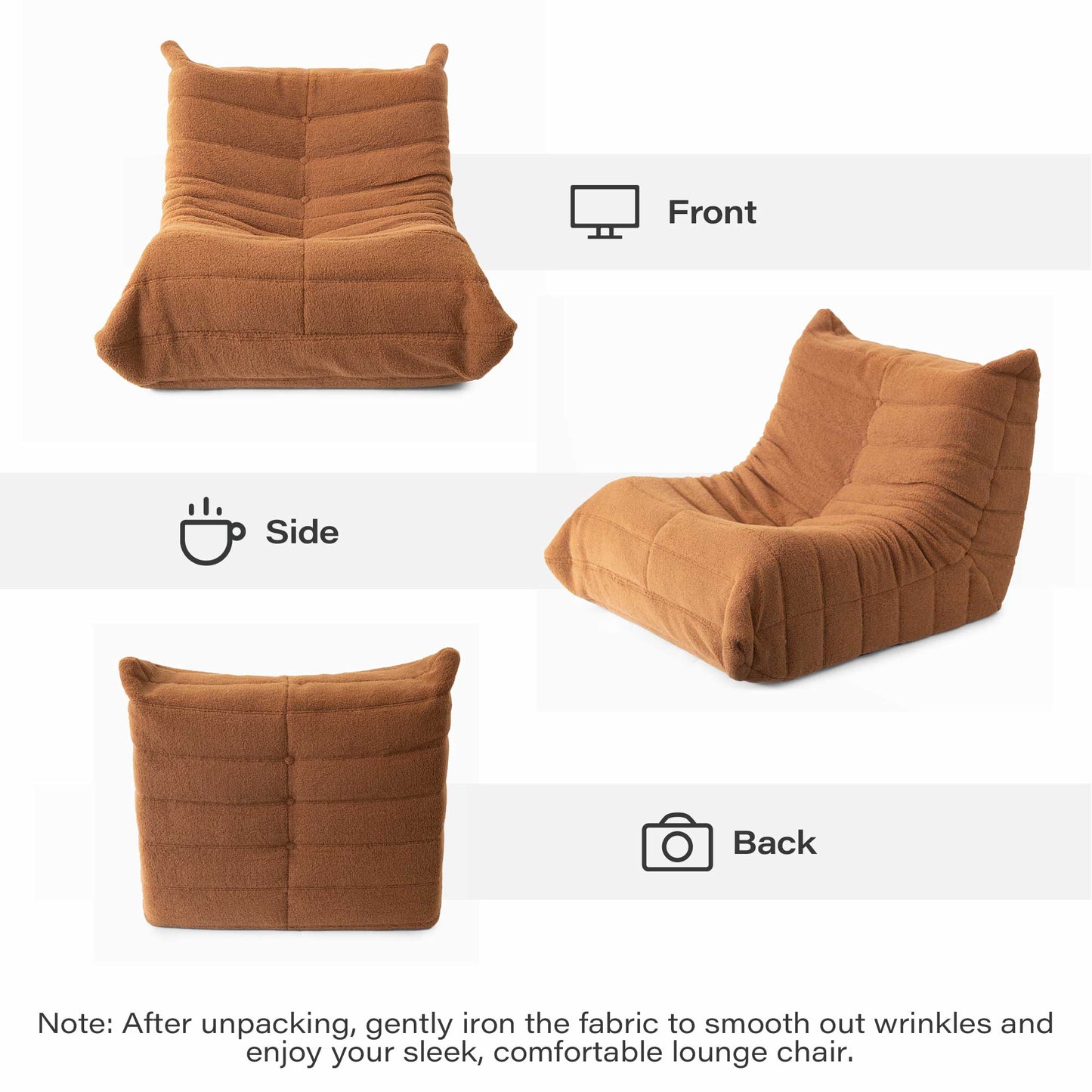 LAUSAINT HOME Memory Foam Giant Bean Bag Chair