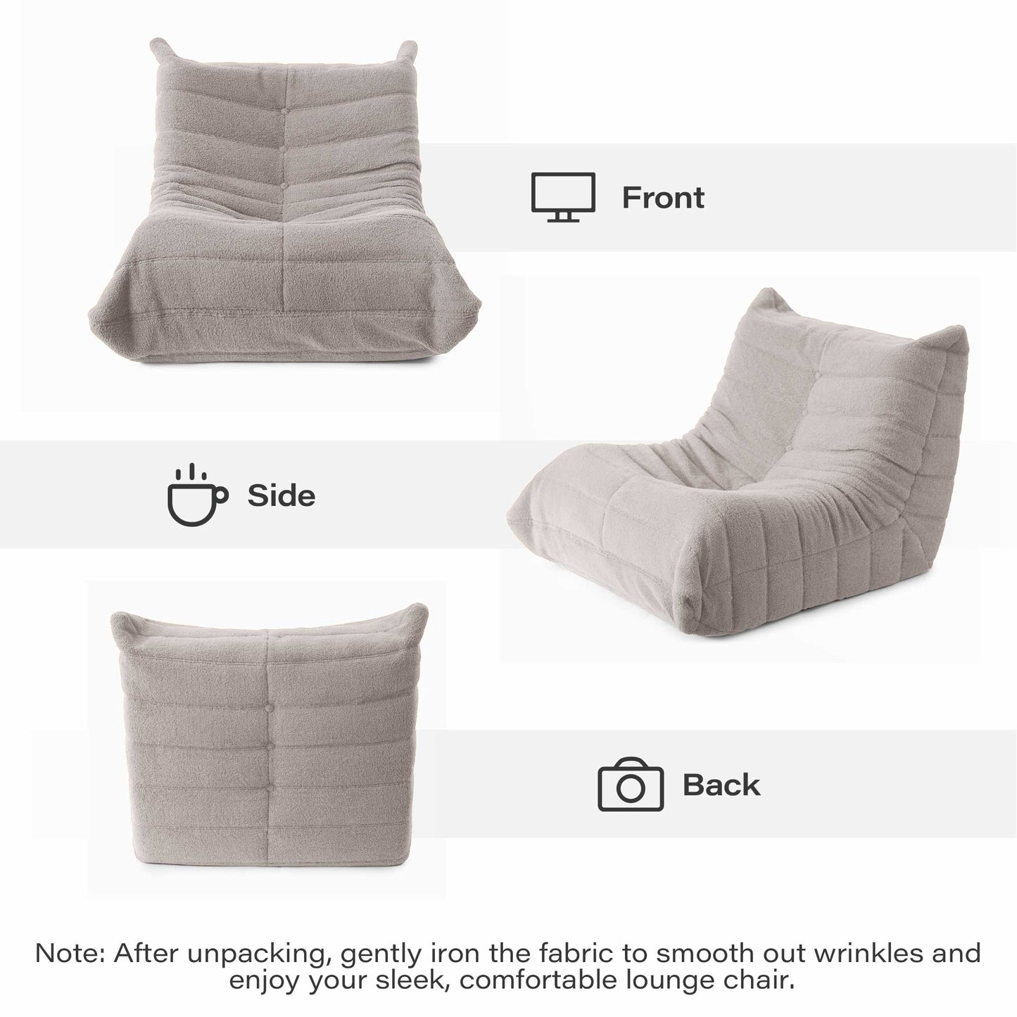LAUSAINT HOME Memory Foam Giant Bean Bag Chair