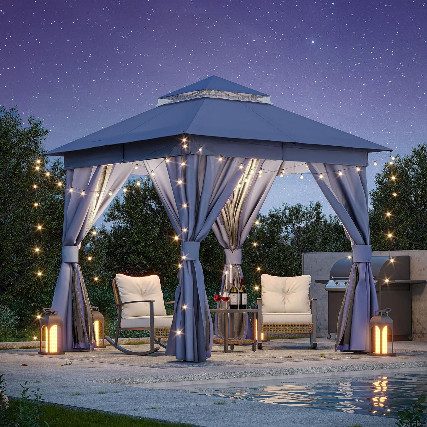 LAUSAINT HOME 8'X 8' Patio Steel Gazebo