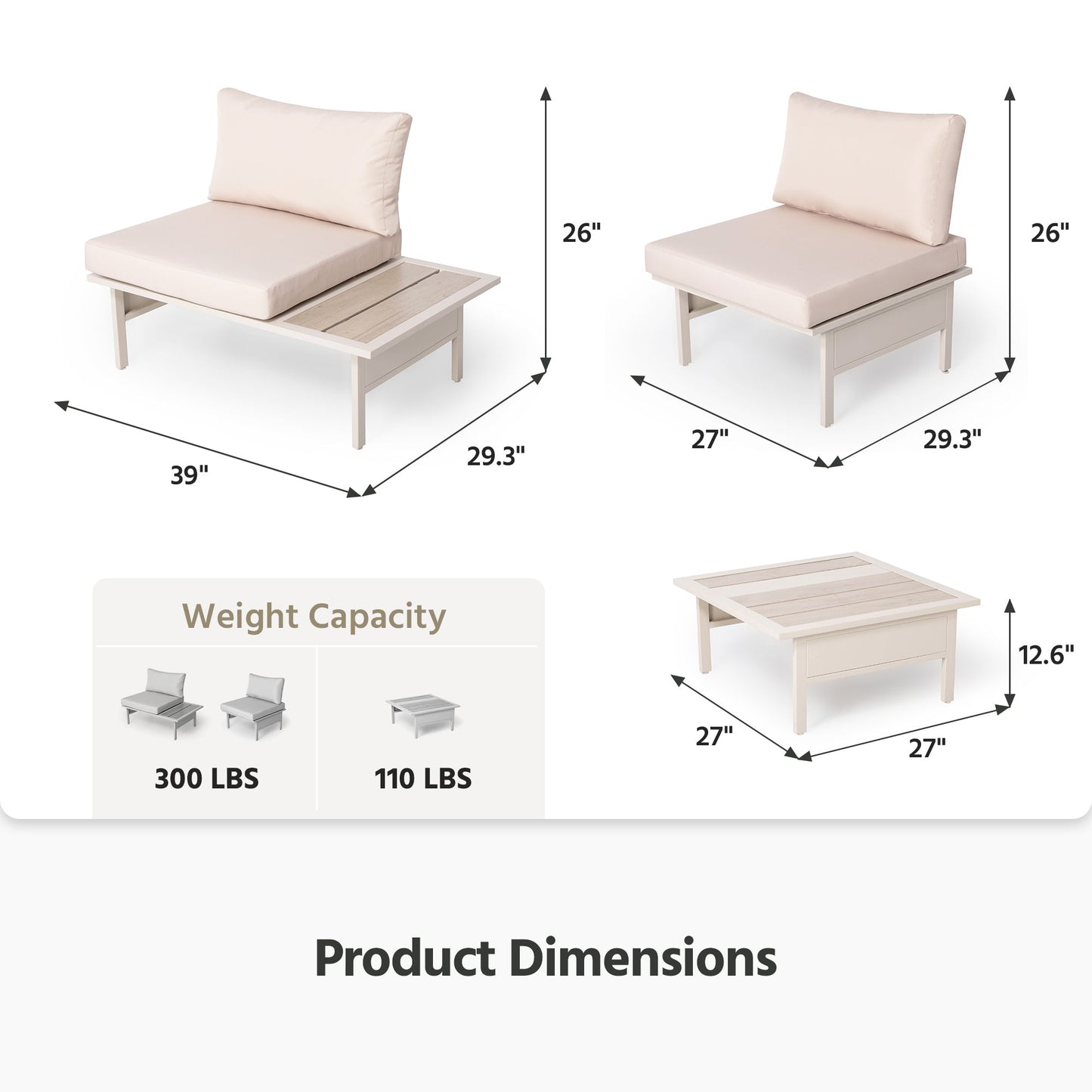 LAUSAINT HOME 6/8 Pieces Patio Furniture Set
