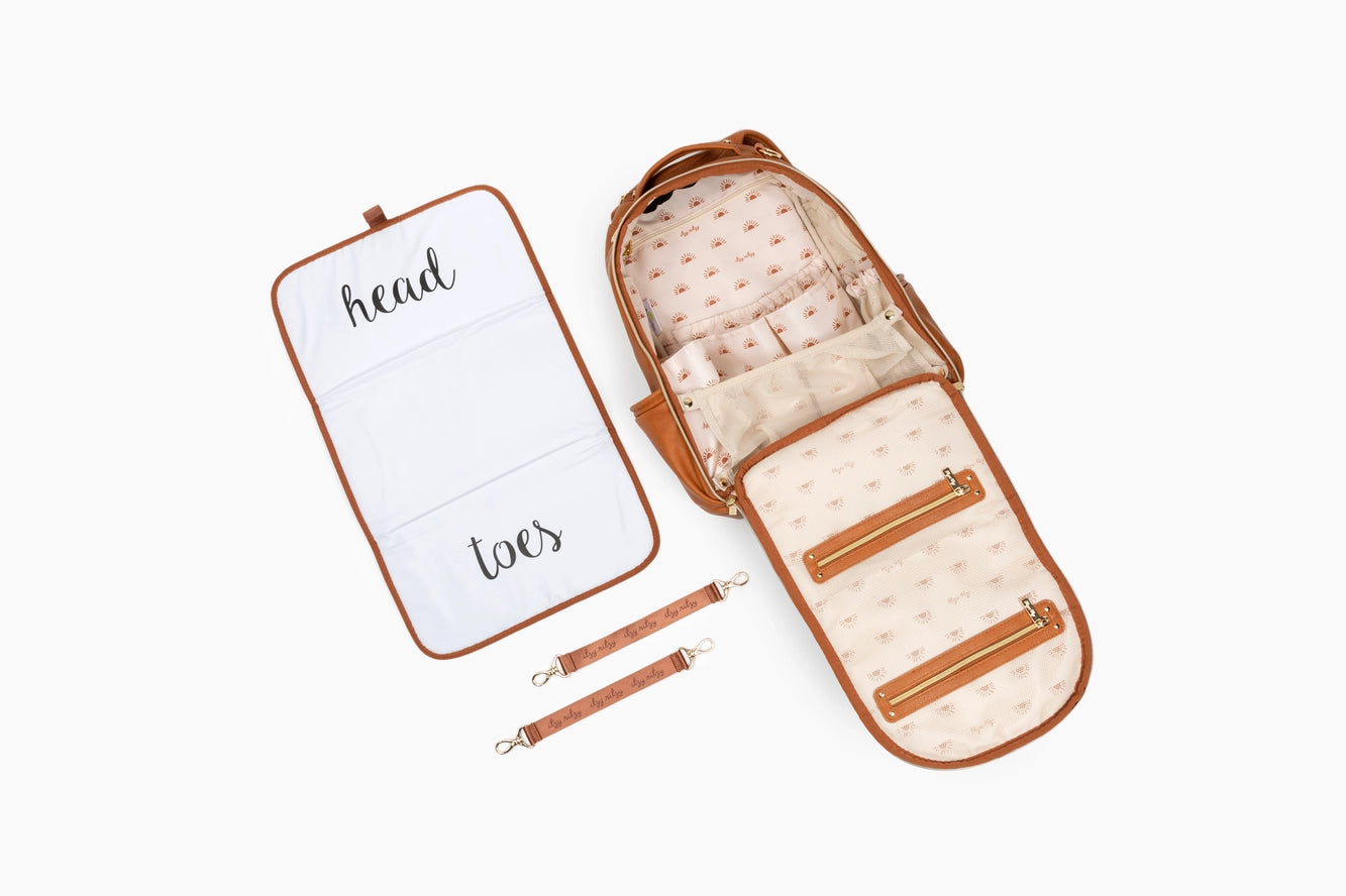 Cognac Boss Plus™ Backpack Diaper Bag - Itzy Ritzy