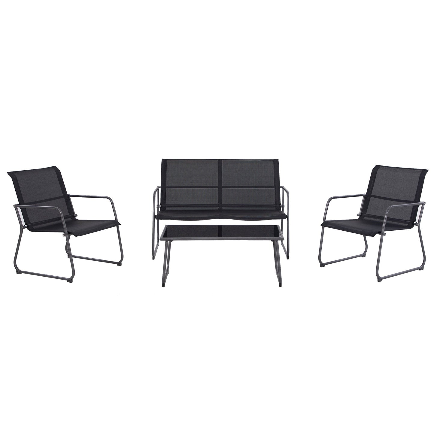 LAUSAINT HOME 4 Pieces Oversized Textilene Conversation Set