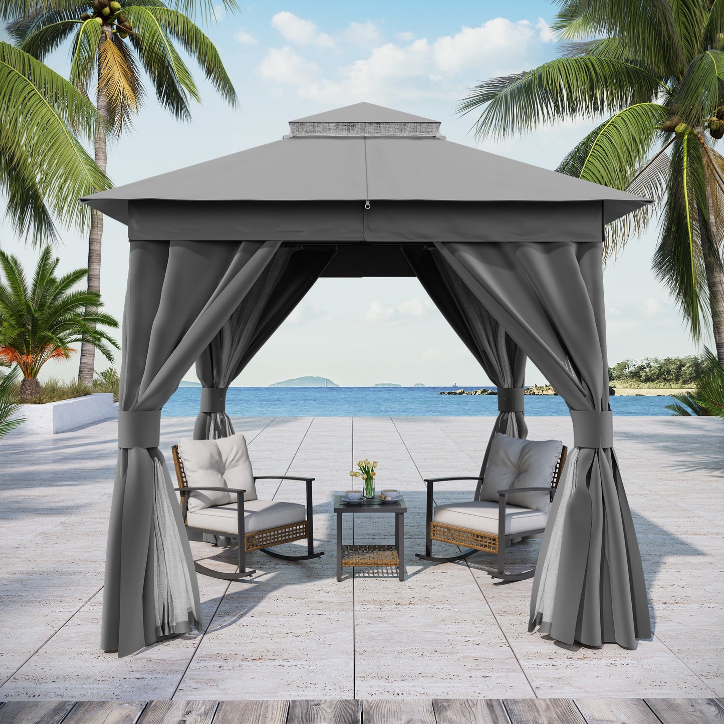 LAUSAINT HOME 8'X 8' Patio Steel Gazebo