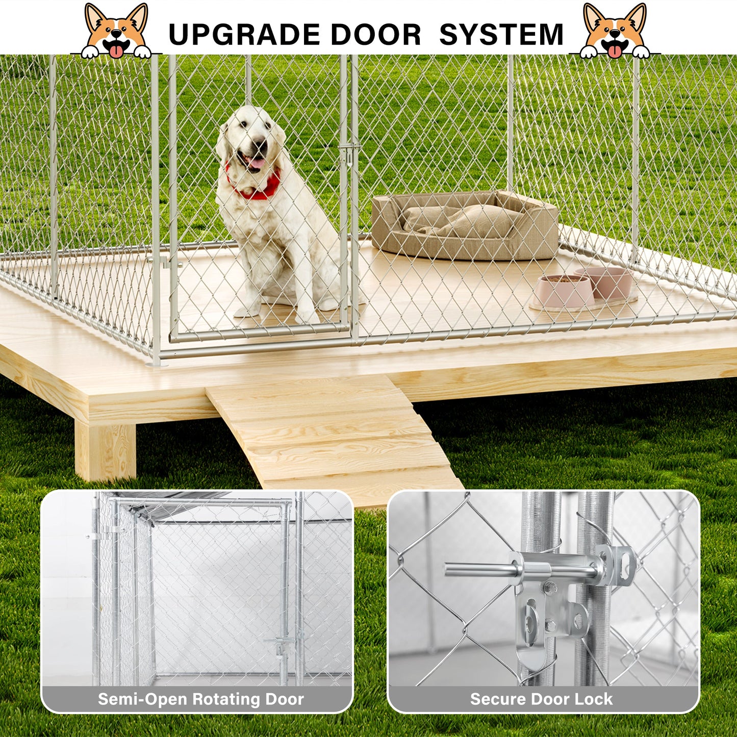 LAUSAINT HOME Heavy Duty Outdoor Dog Kennel