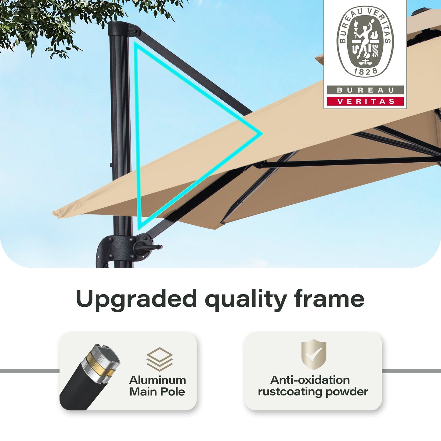 LAUSAINT HOME 9x12FT Rectangular Large Cantilever Umbrella