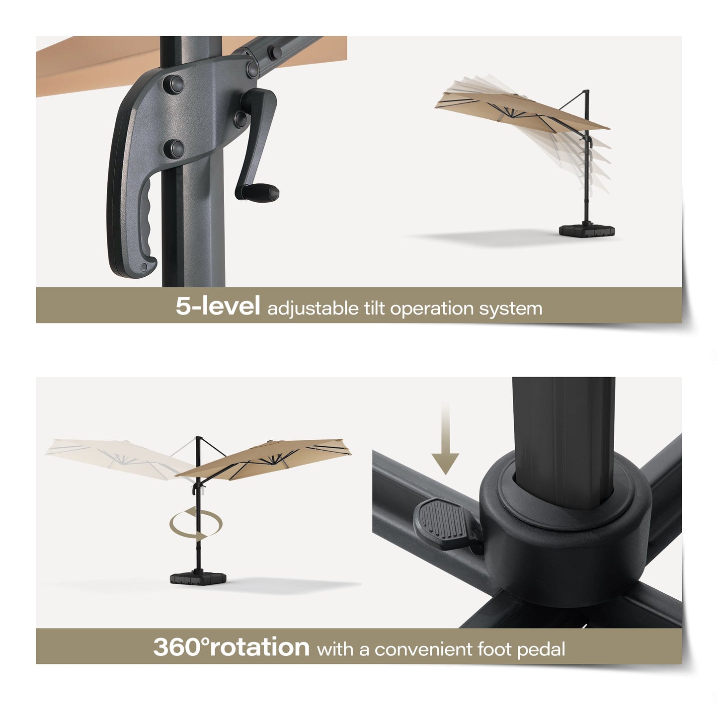 LAUSAINT HOME Square Cantilever Umbrella