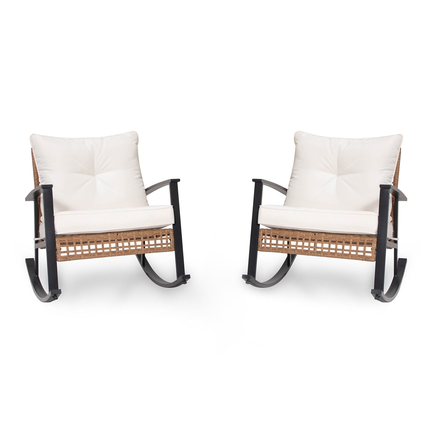 LAUSAINT HOME Wicker Outdoor Rocking Chair(2-piece/ 1-piece)