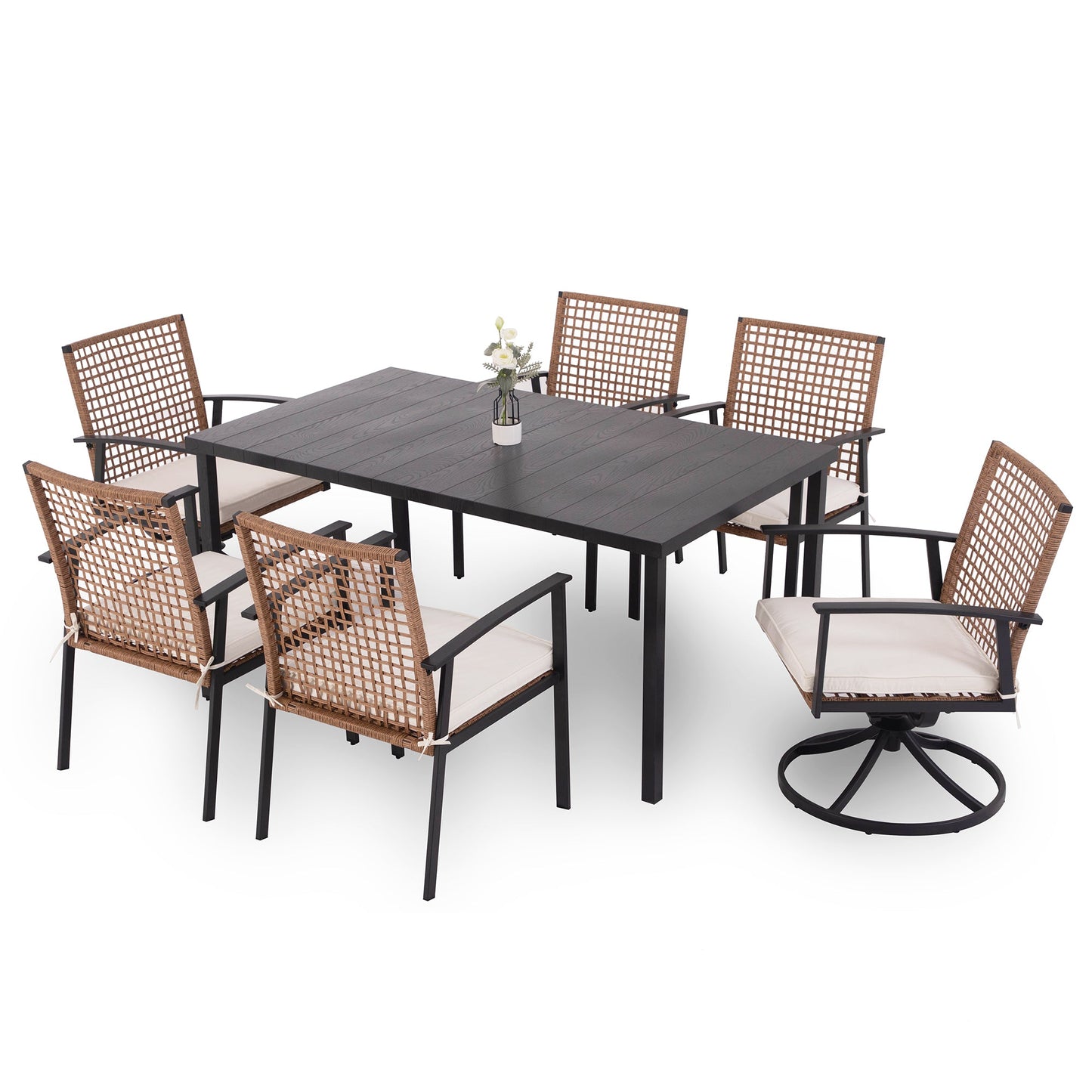 LAUSAINT HOME 6 - Person Rectangular Outdoor Dining Set
