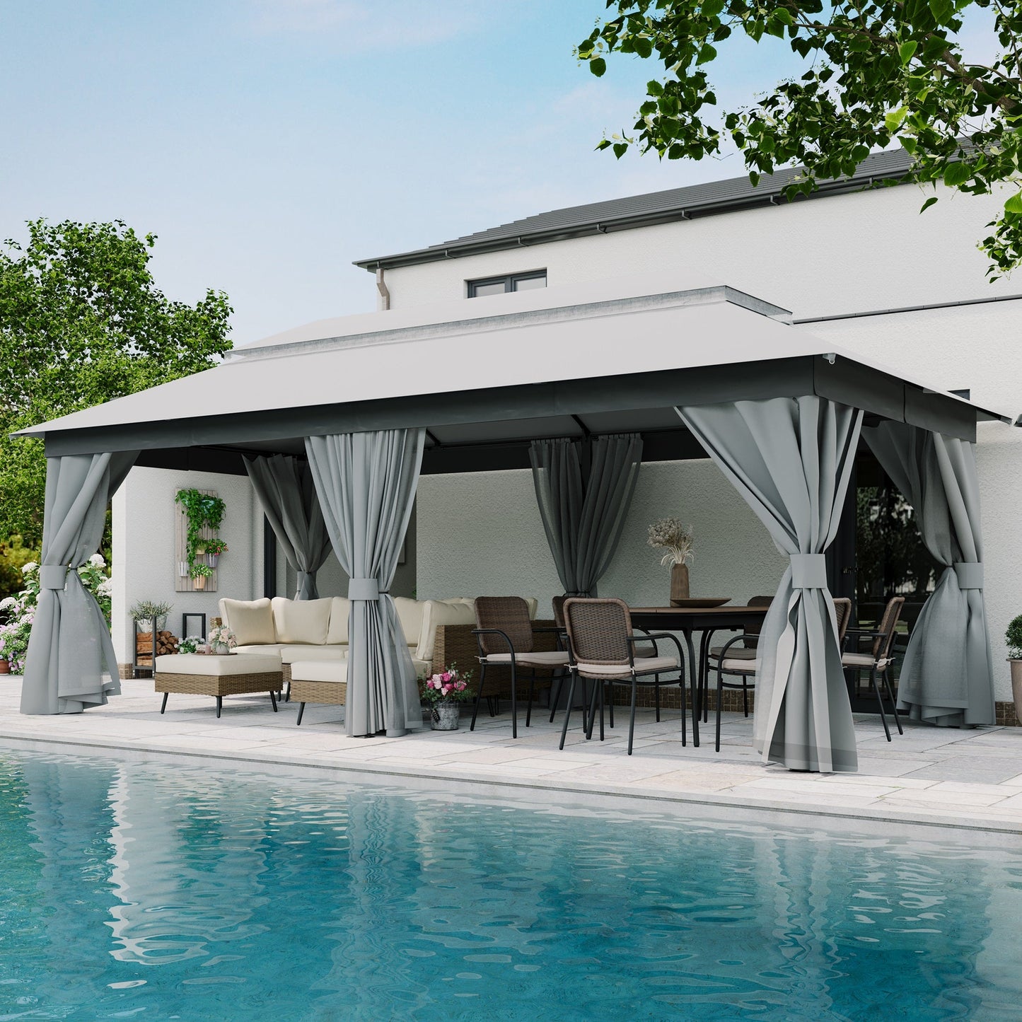 LAUSAINT HOME 10'X 20' Patio Steel Gazebo