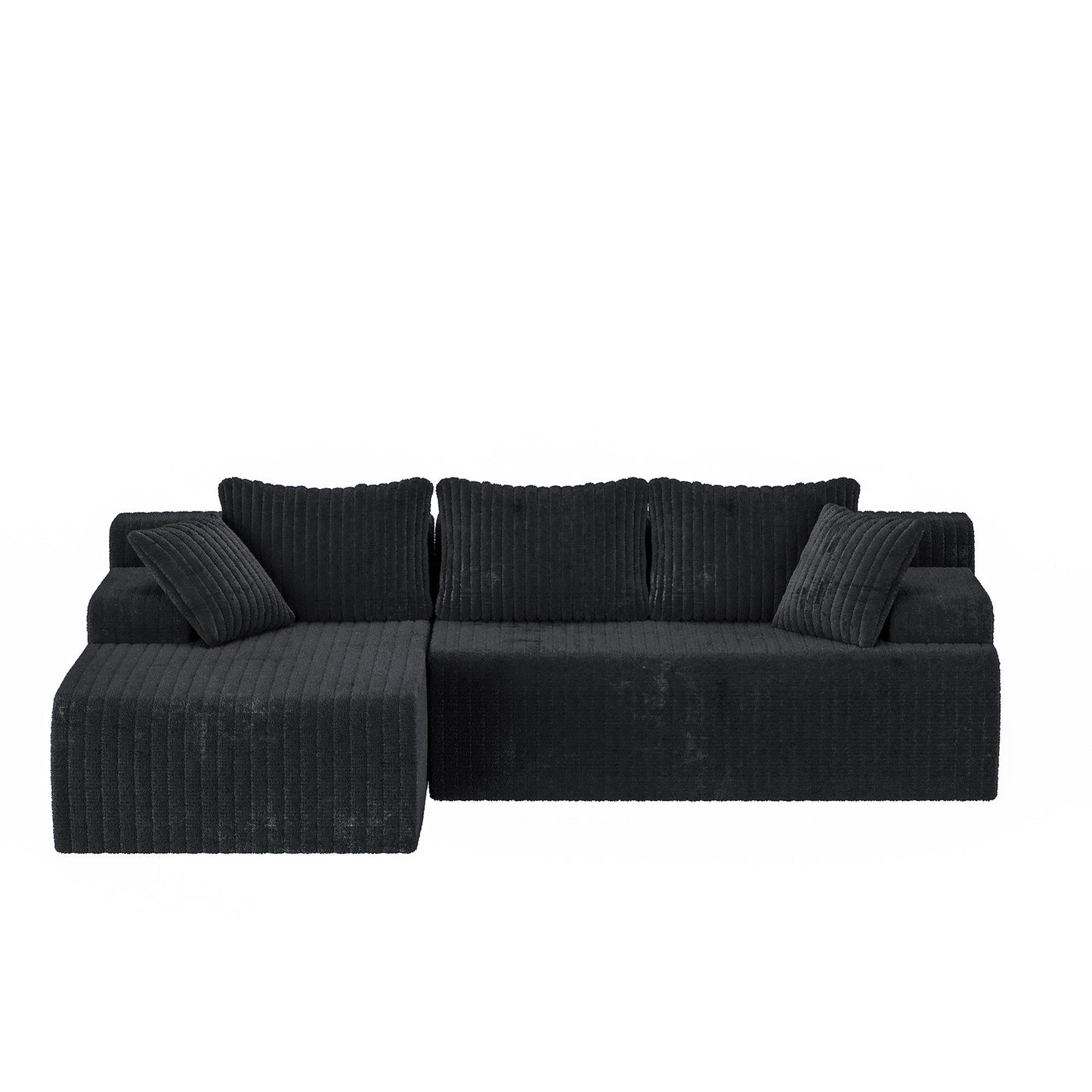 LAUSAINT HOME 96" Modular Cloud Couch Sectional, L-Shaped Boneless Sofa