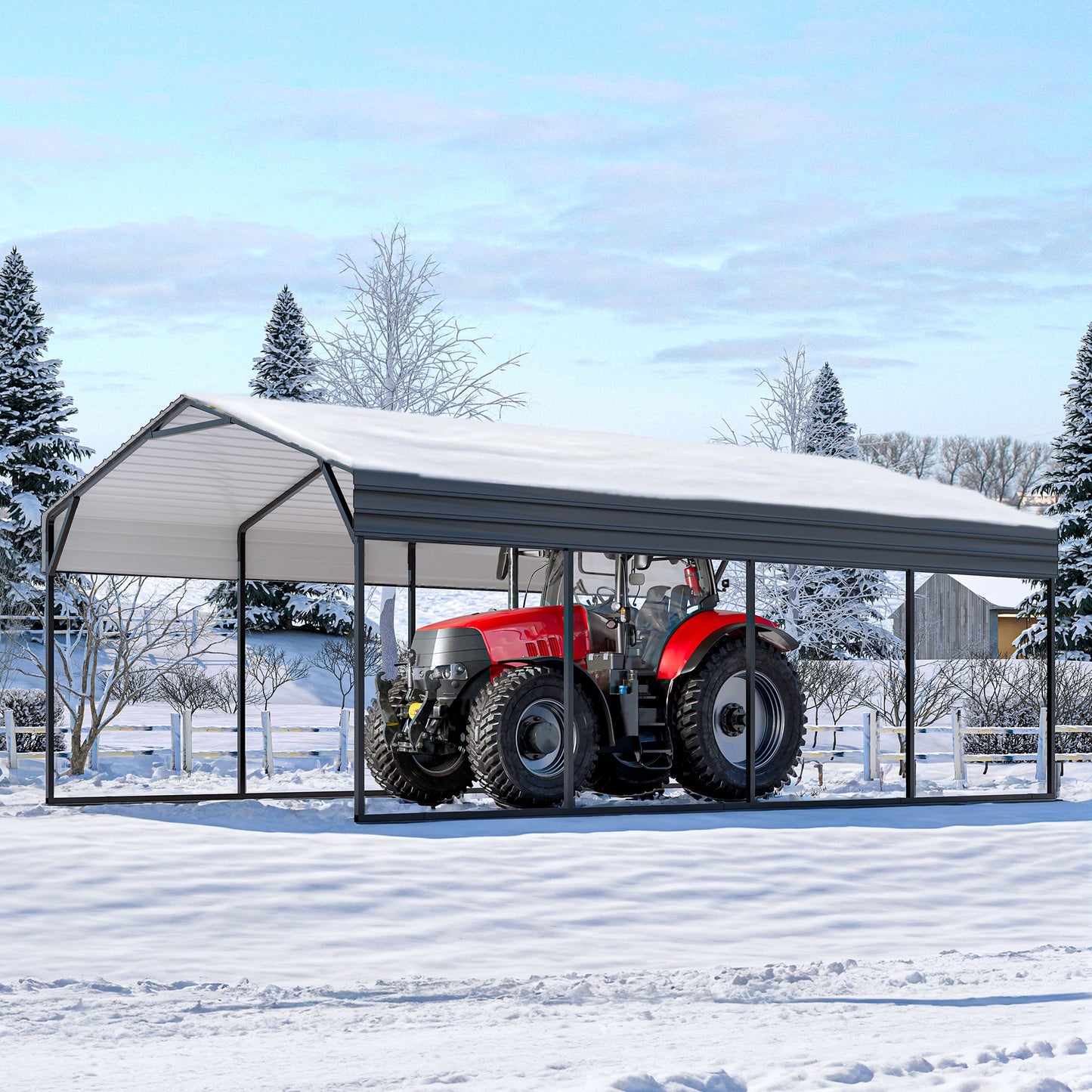 LAUSAINT HOME 12 X 20 FT Galvanized Steel Carport