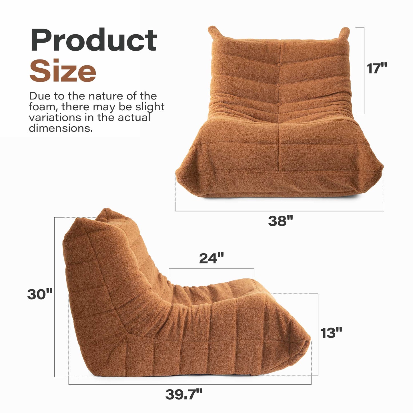 LAUSAINT HOME Memory Foam Giant Bean Bag Chair