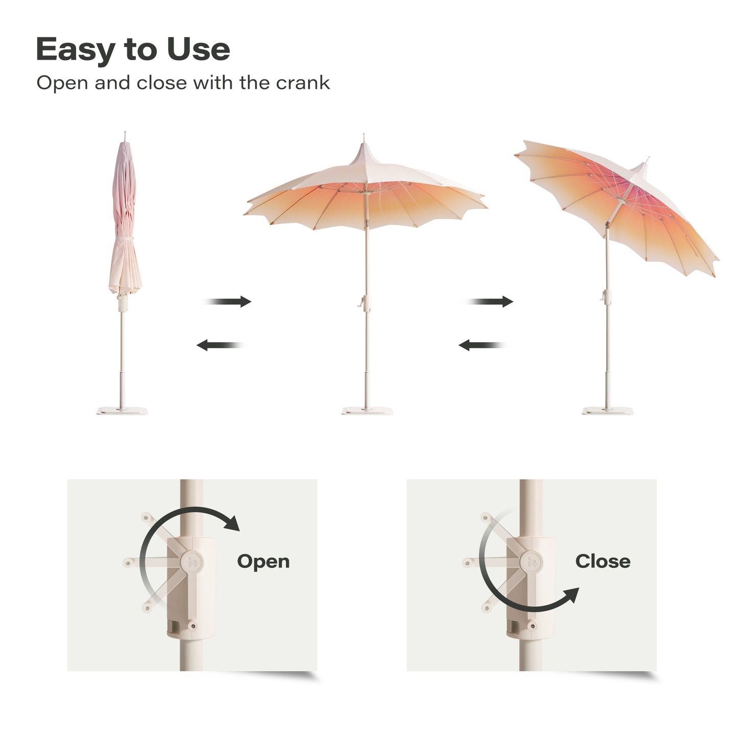 LAUSAINT HOME 9FT Pergoda Patio Umbrella