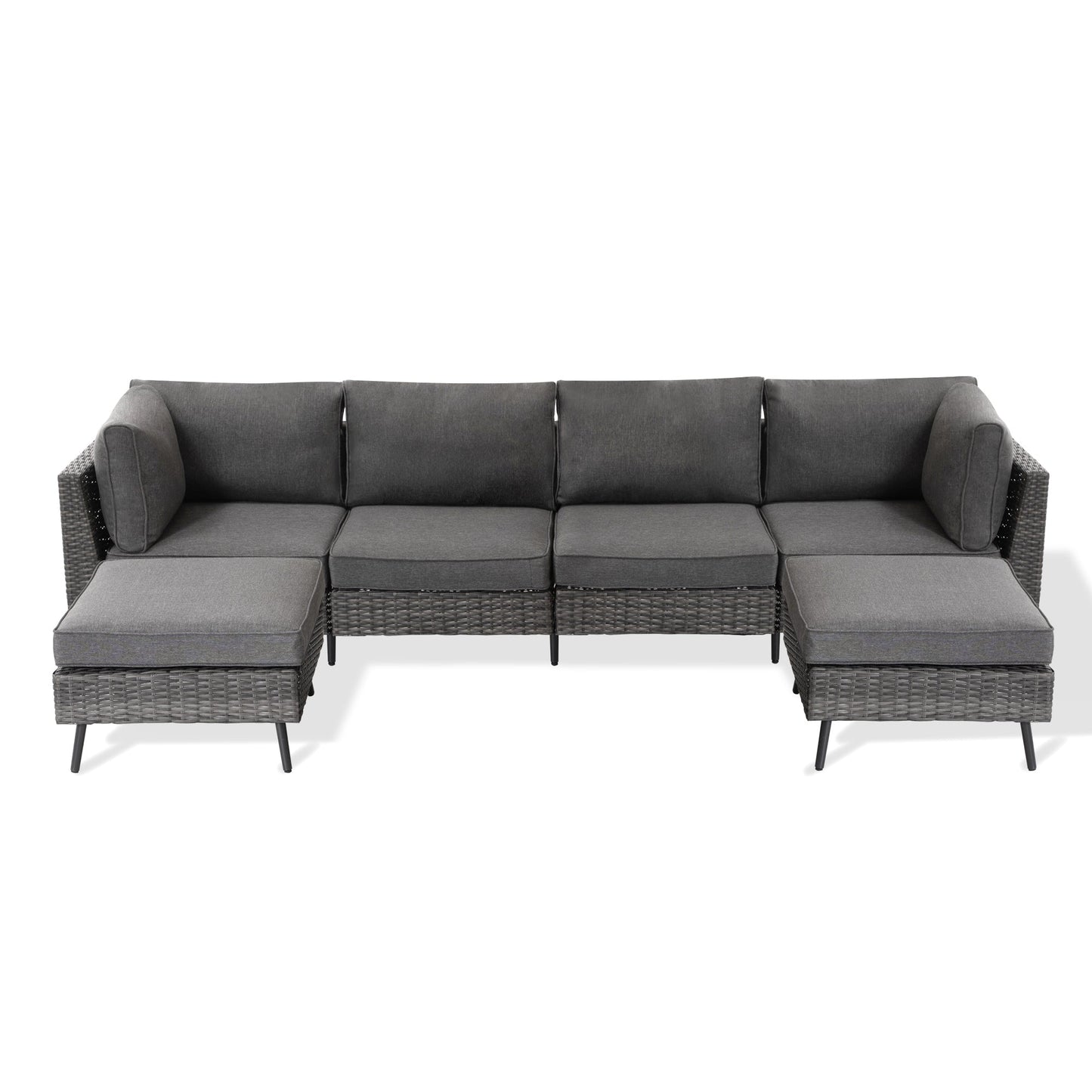 Lausaint Home 6-Piece Wicker Conversation Sofa