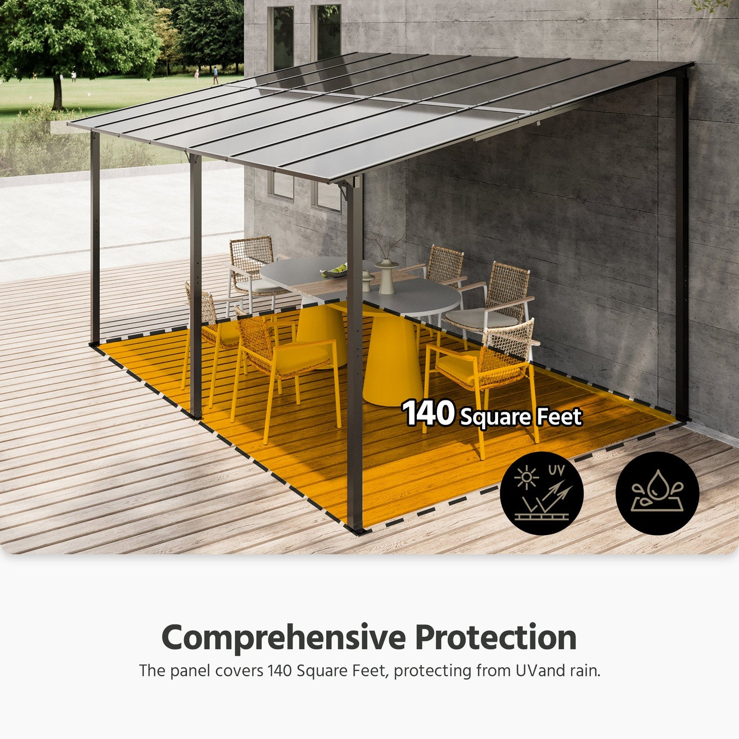 LAUSAINT HOME 14 Ft. W x 10 Ft. D Aluminum Hardtop Pergola with Canopy