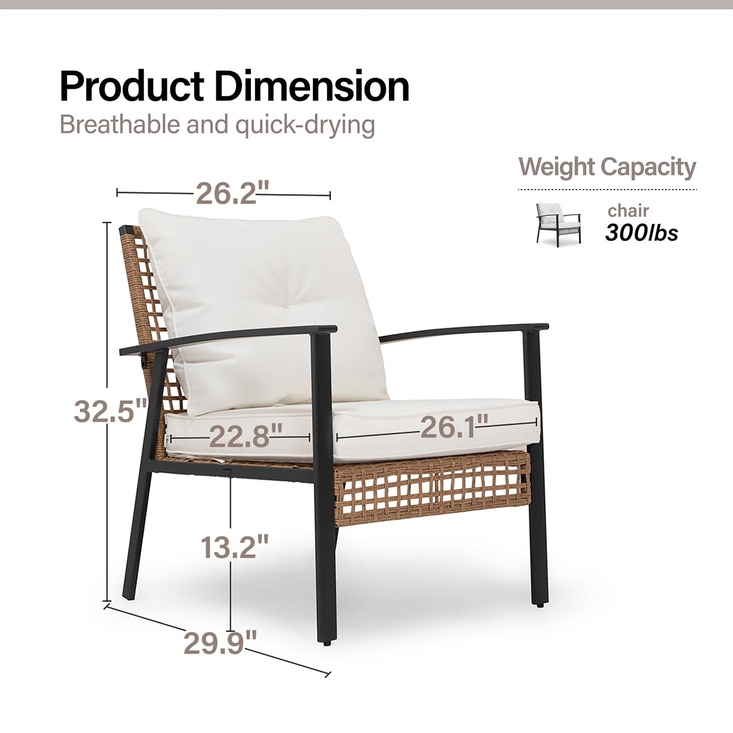 LAUSAINT HOME 4-piece Rattan Conversation Set