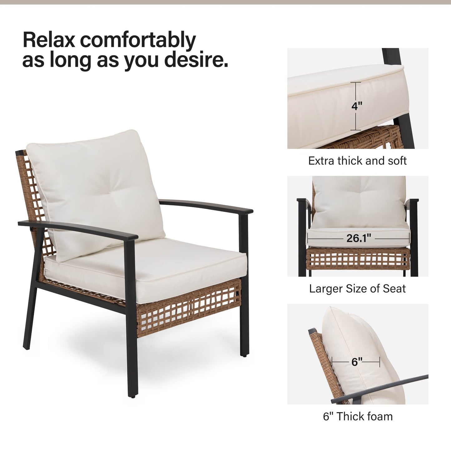 LAUSAINT HOME 4-piece Rattan Conversation Set