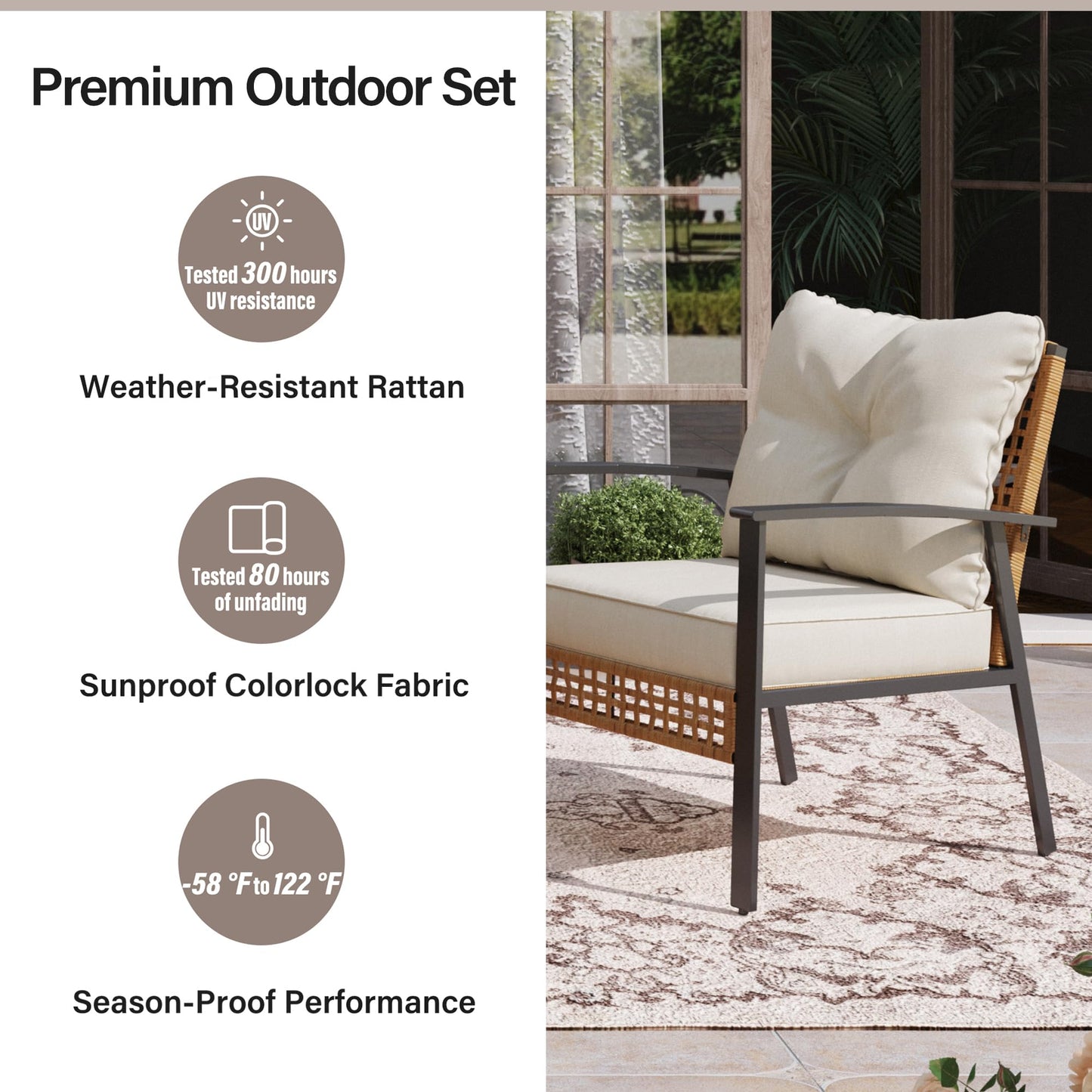 LAUSAINT HOME 4-piece Rattan Conversation Set