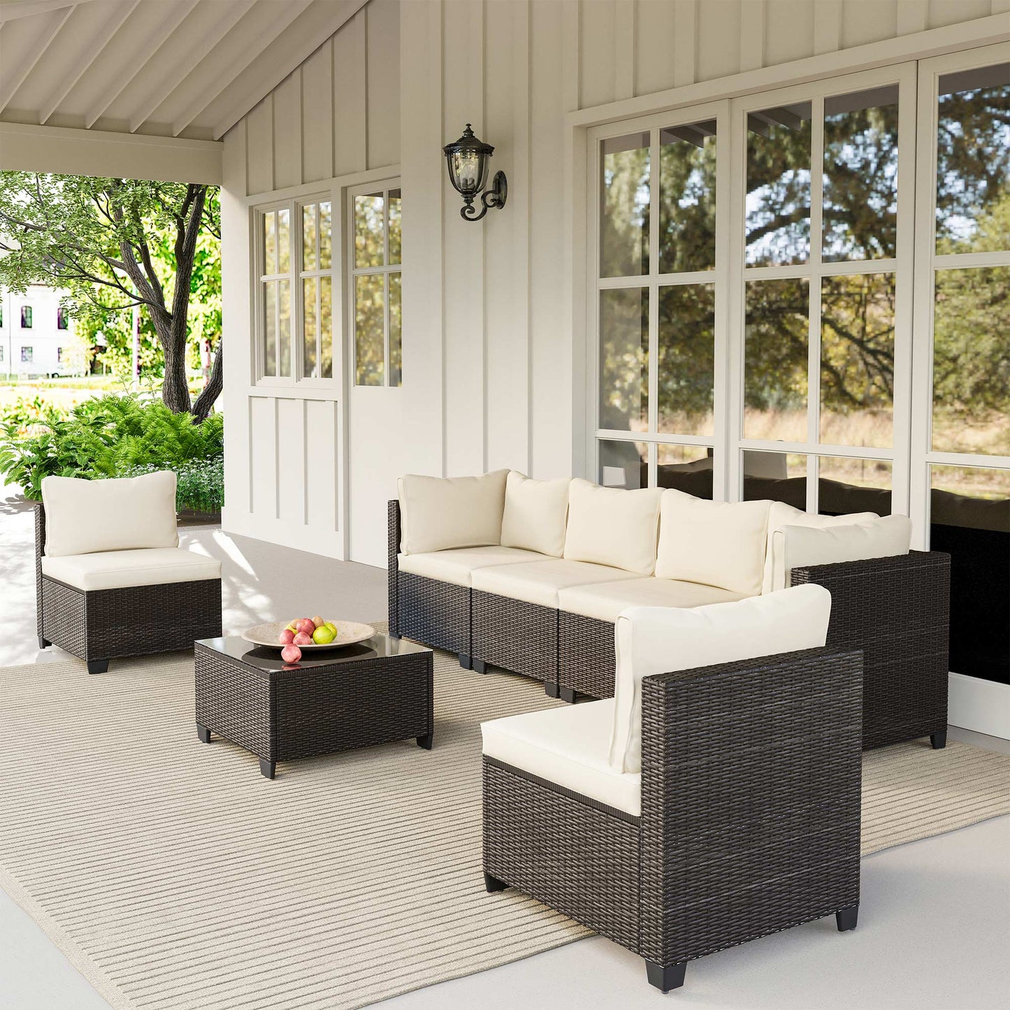 LAUSAINT HOME 7-Piece Wicker Outdoor Conversation Sets