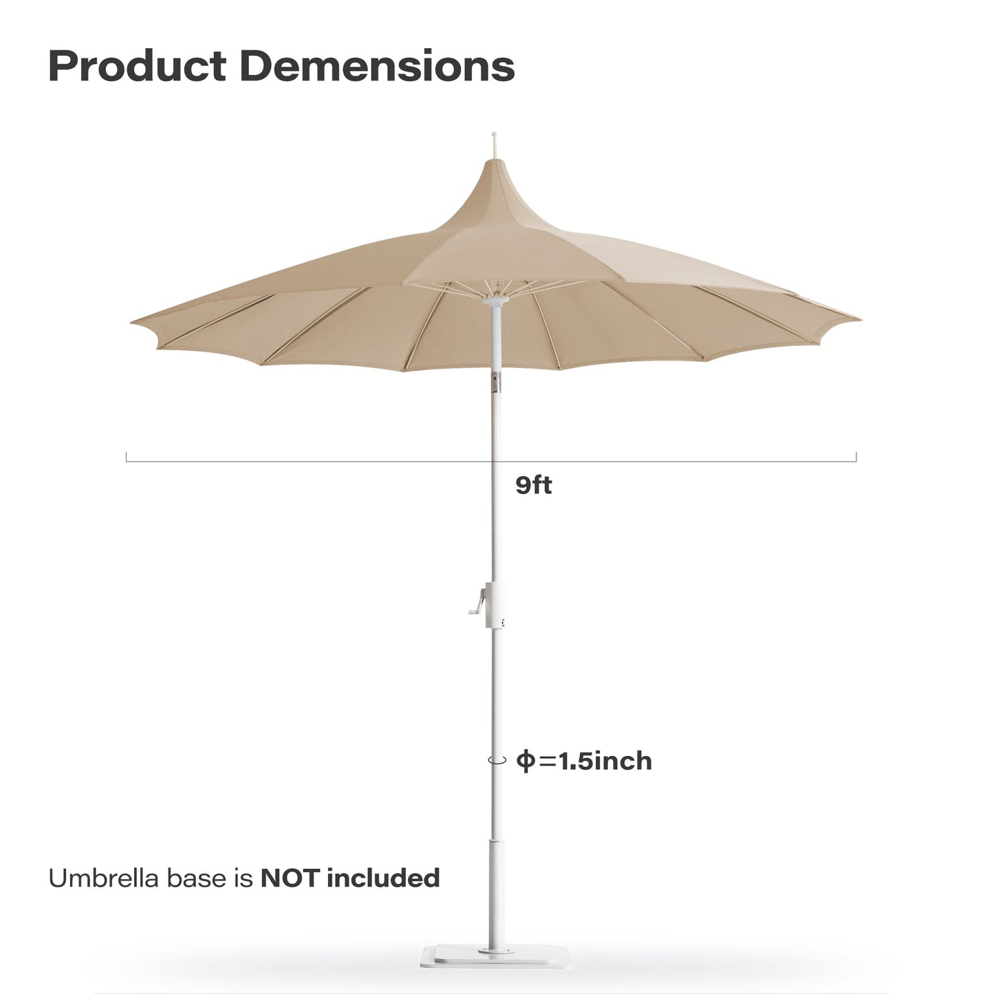 LAUSAINT HOME 9FT Patio Offset Umbrella
