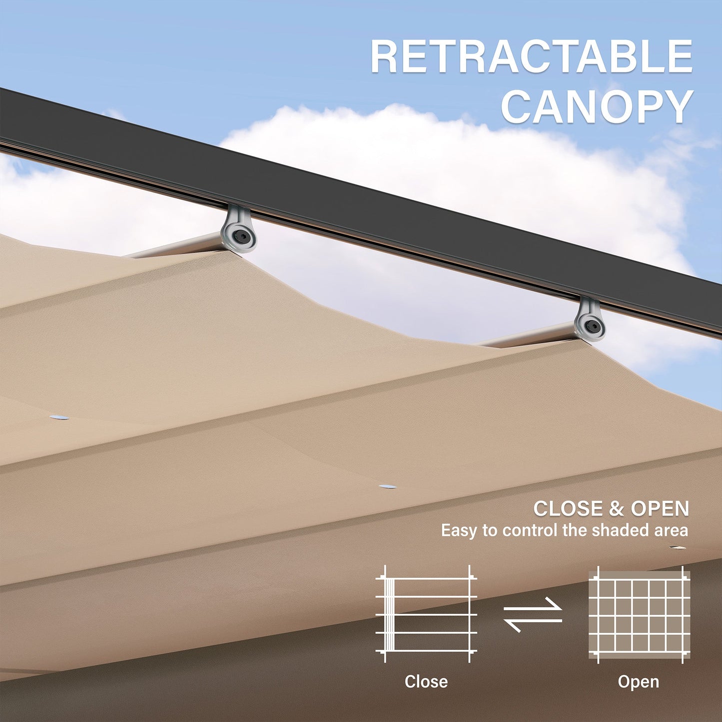 LAUSAINT HOME Aluminum Pergola with Canopy