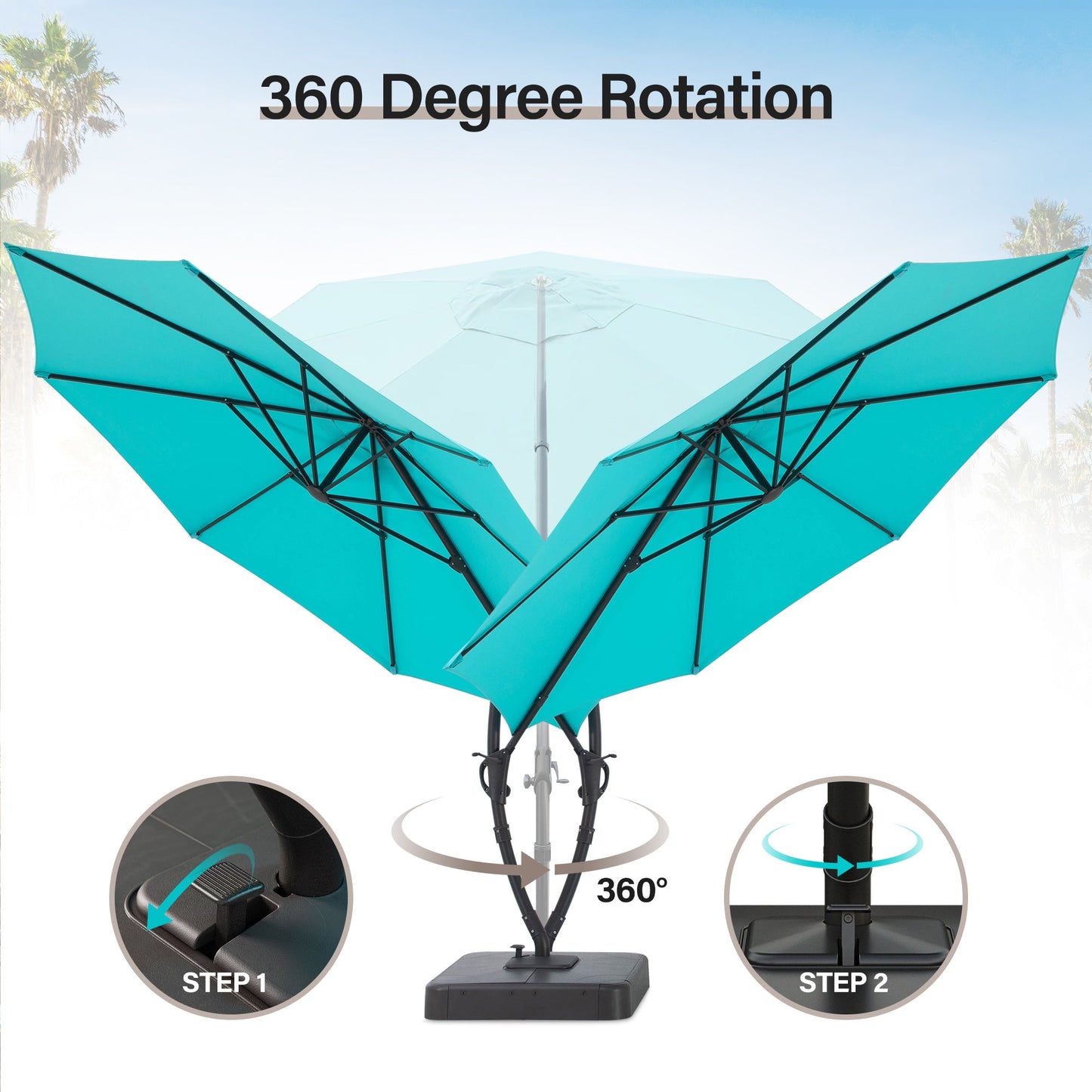 Lausaint Home 11' Deluxe Cantilever Umbrella