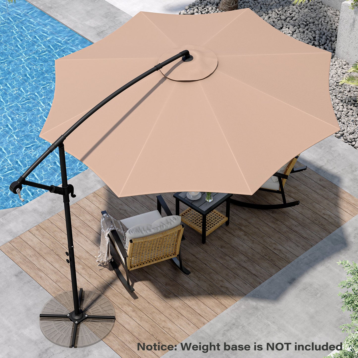 LAUSAINT HOME 10FT Round Cantilever Patio Umbrella