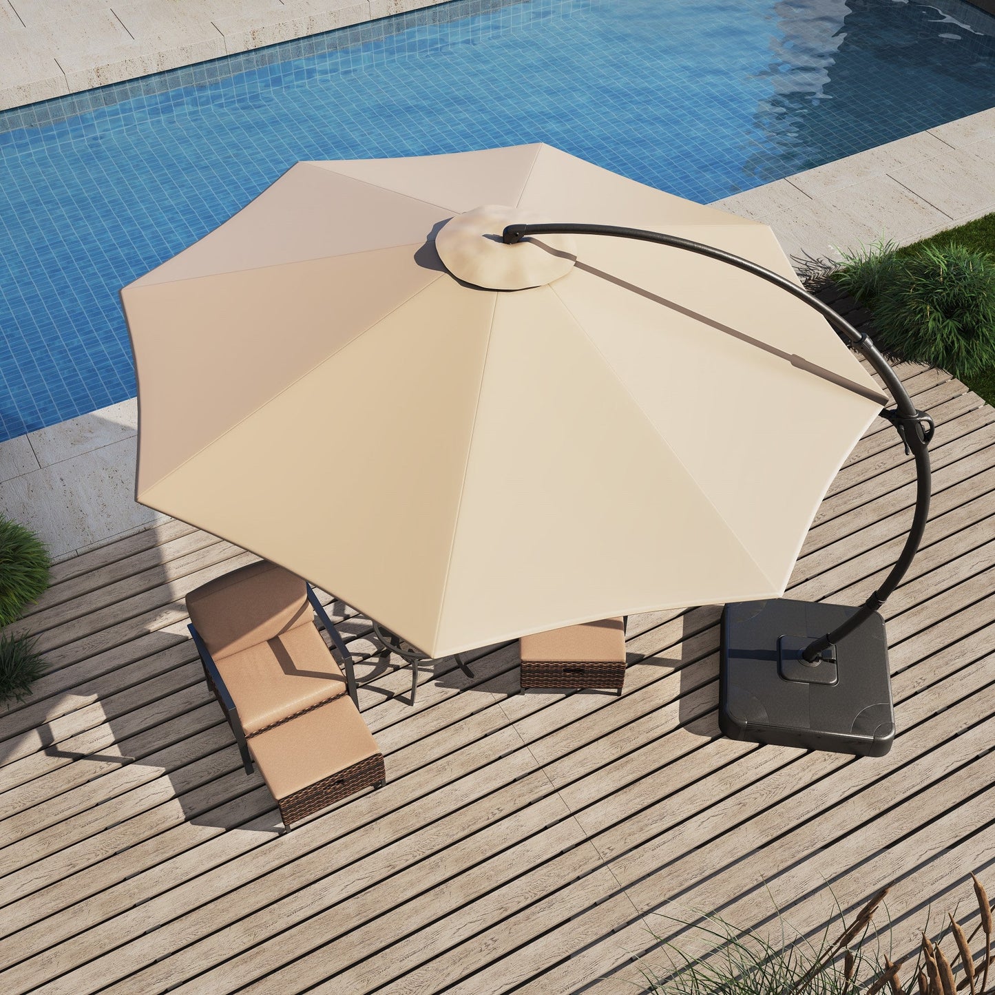 LAUSAINT HOME 12' Deluxe Cantilever Umbrella