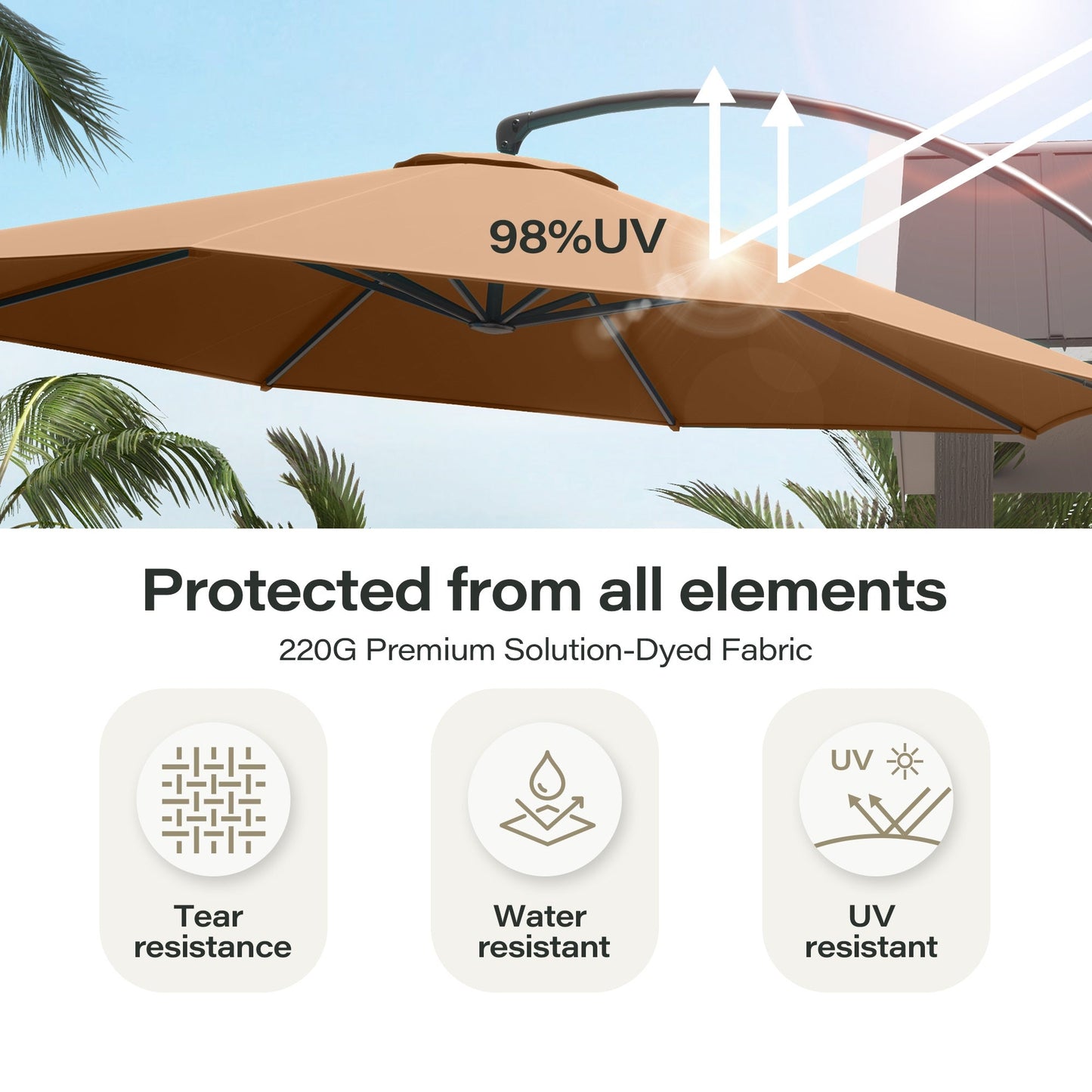 Lausaint Home 11' Deluxe Cantilever Umbrella