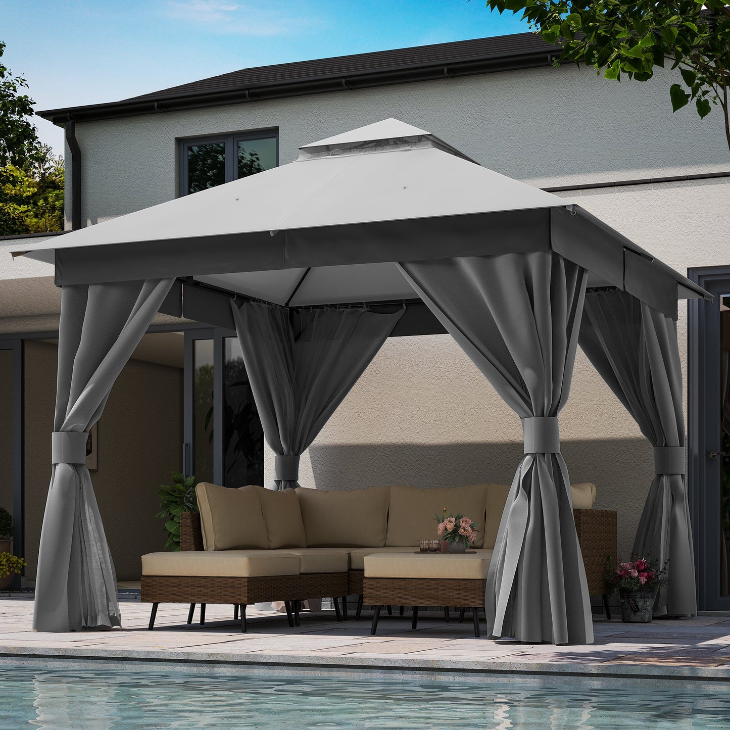 LAUSAINT HOME 10'X10' Patio Steel Gazebo