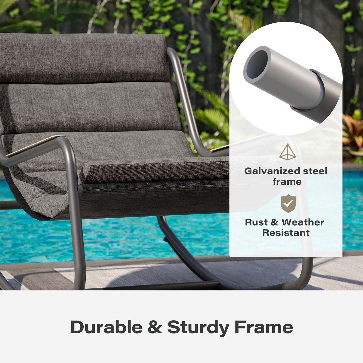 LAUSAINT HOME Outdoor Oversized Rocking Chair