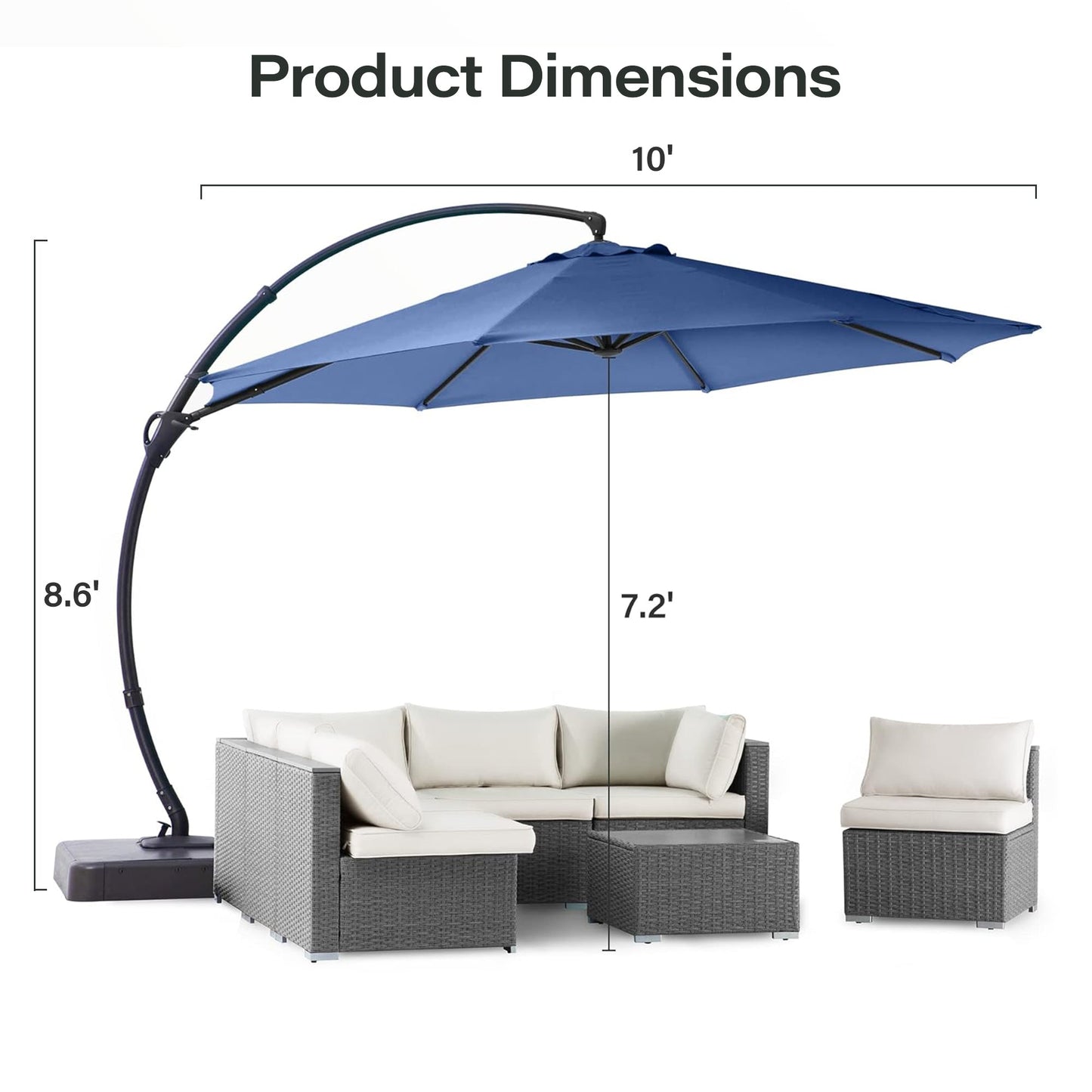 LAUSAINT HOME 10' Deluxe Cantilever Umbrella