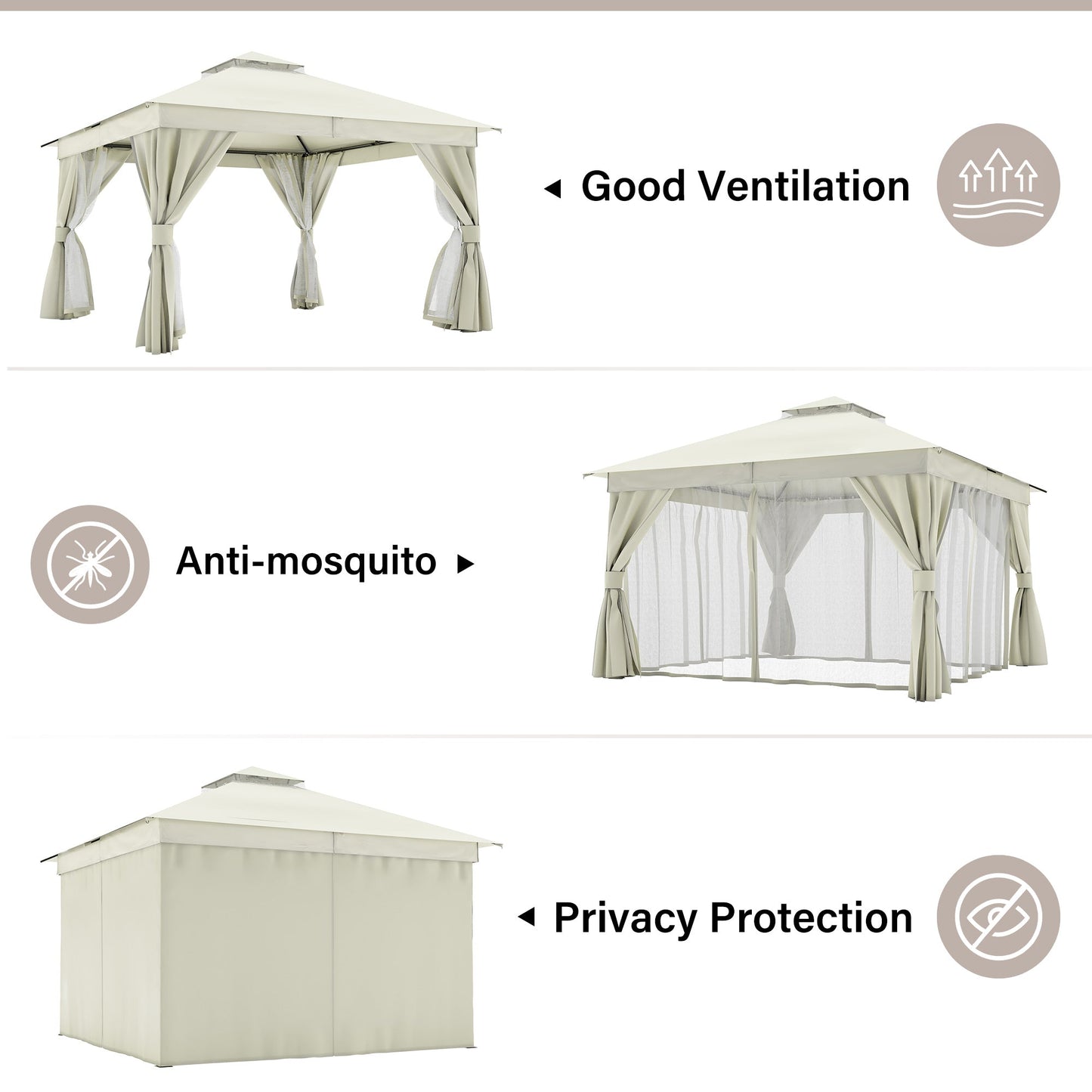 LAUSAINT HOME 12'X 12'  Patio Steel Gazebo