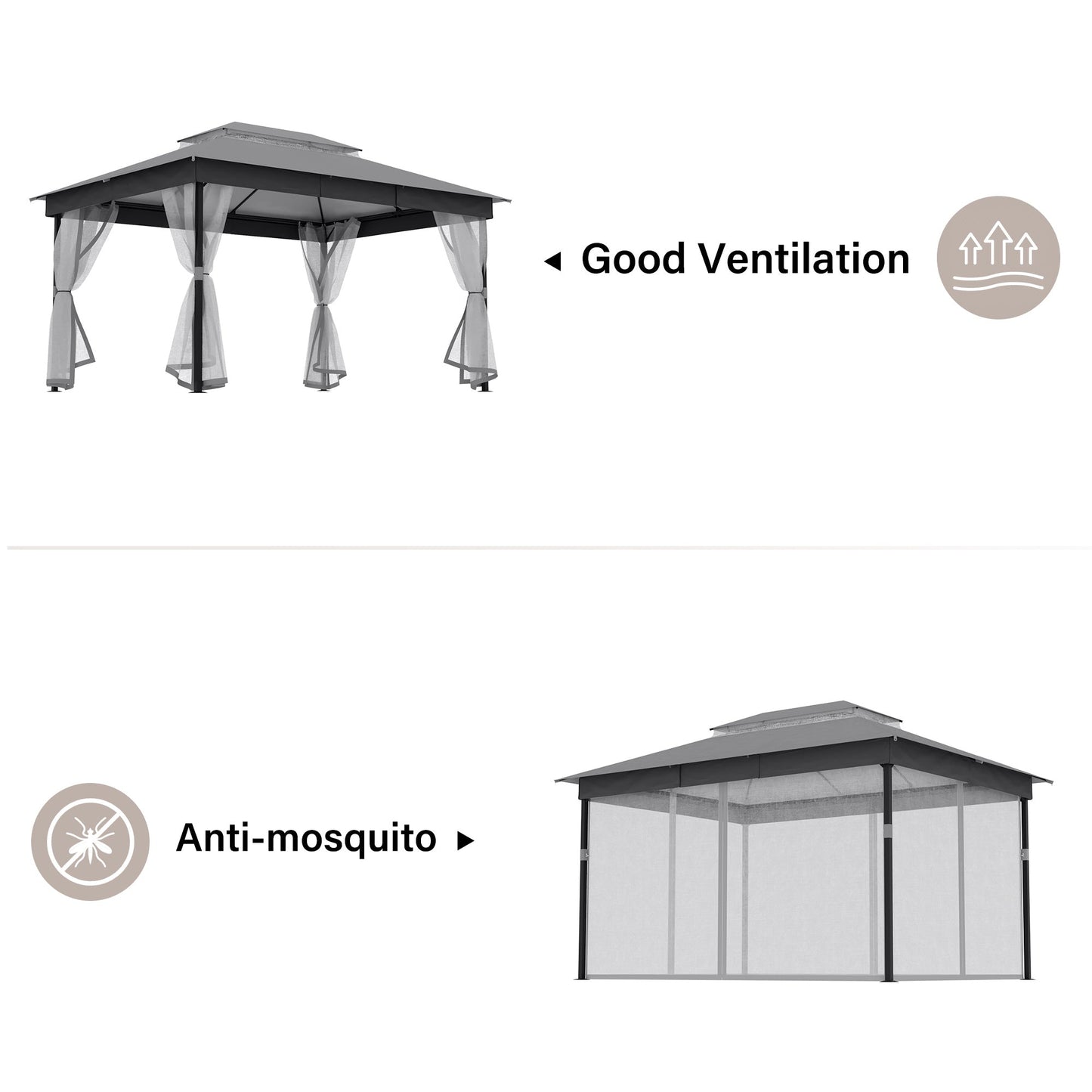 LAUSAINT HOME Patio Gazebo with mosquito mesh