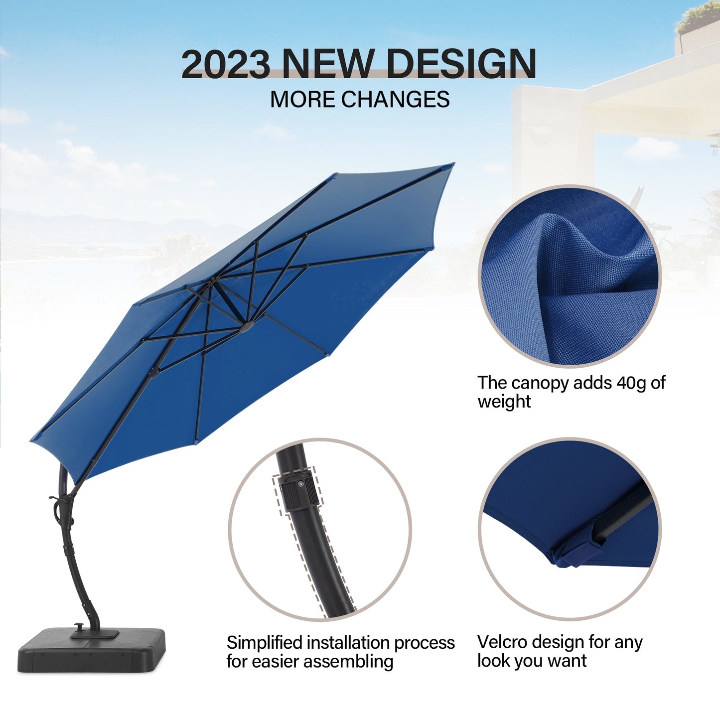LAUSAINT HOME 10' Deluxe Cantilever Umbrella