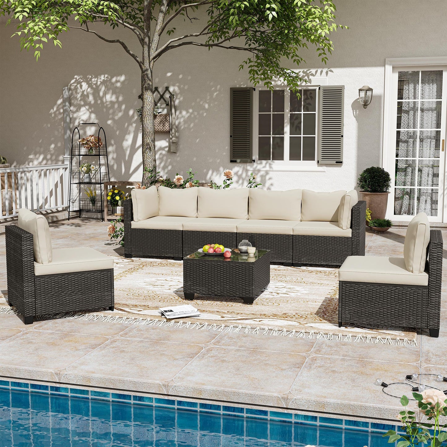 LAUSAINT HOME 7-Piece Wicker Outdoor Conversation Sets