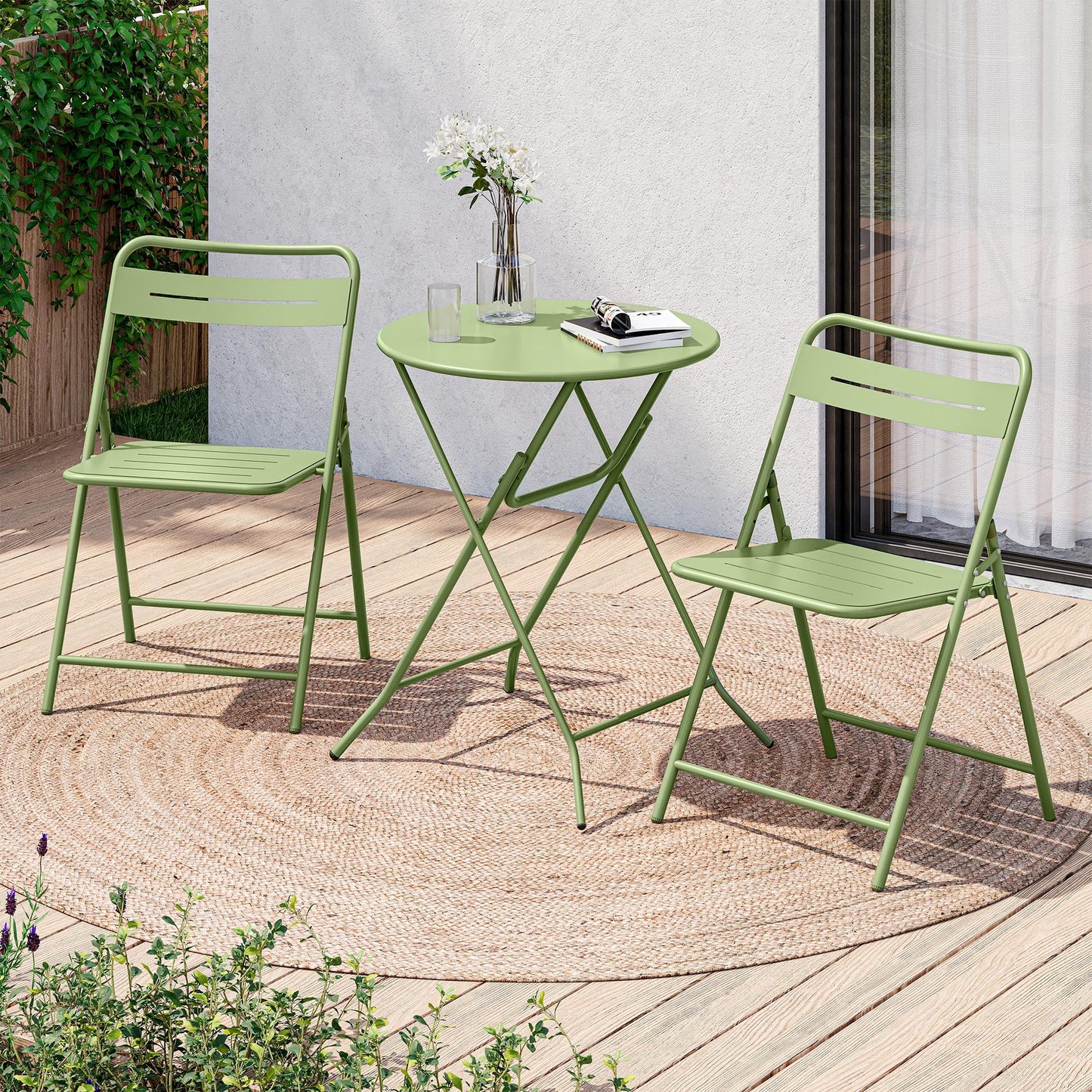 LAUSAINT HOME 3-Piece Folding Patio Bistro Set