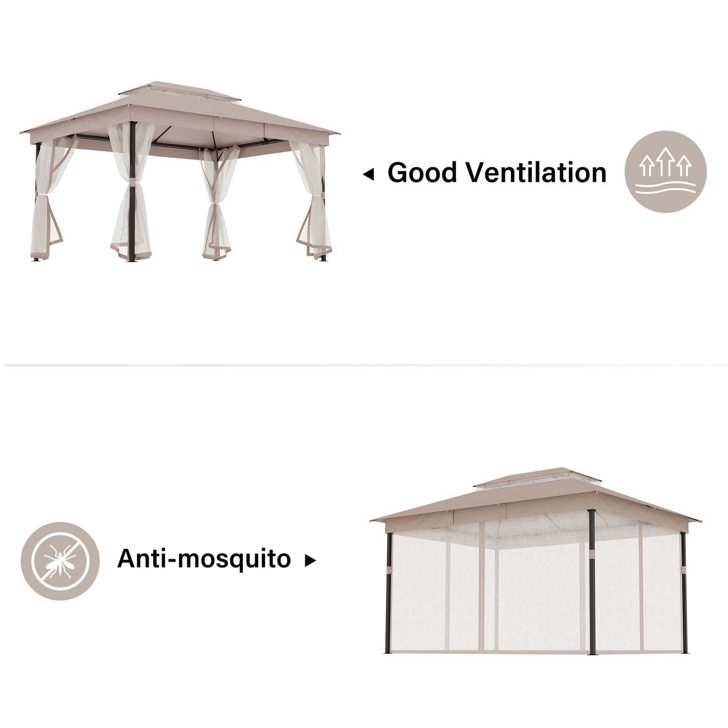 LAUSAINT HOME Patio Gazebo with mosquito mesh