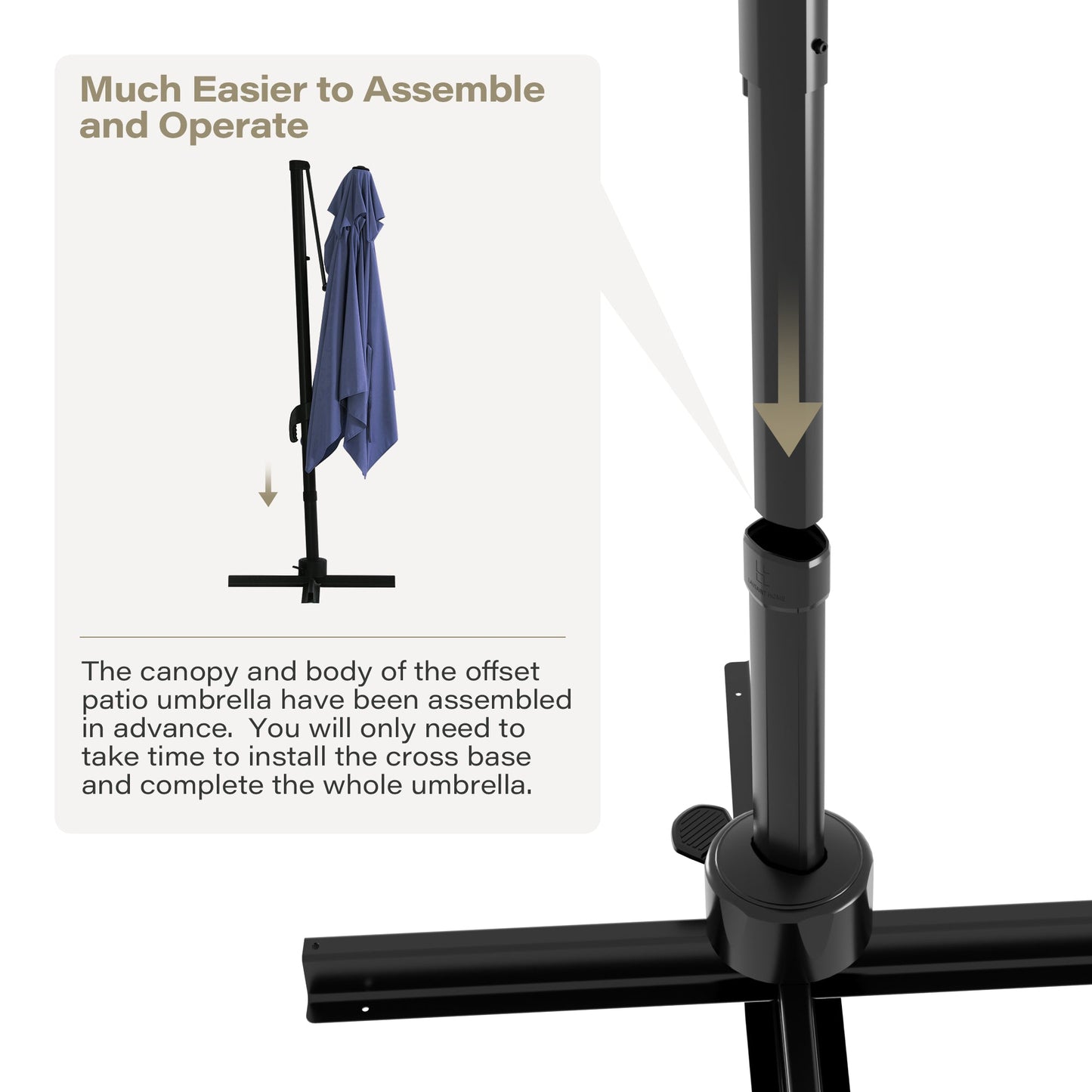 LAUSAINT HOME Square Cantilever Umbrella