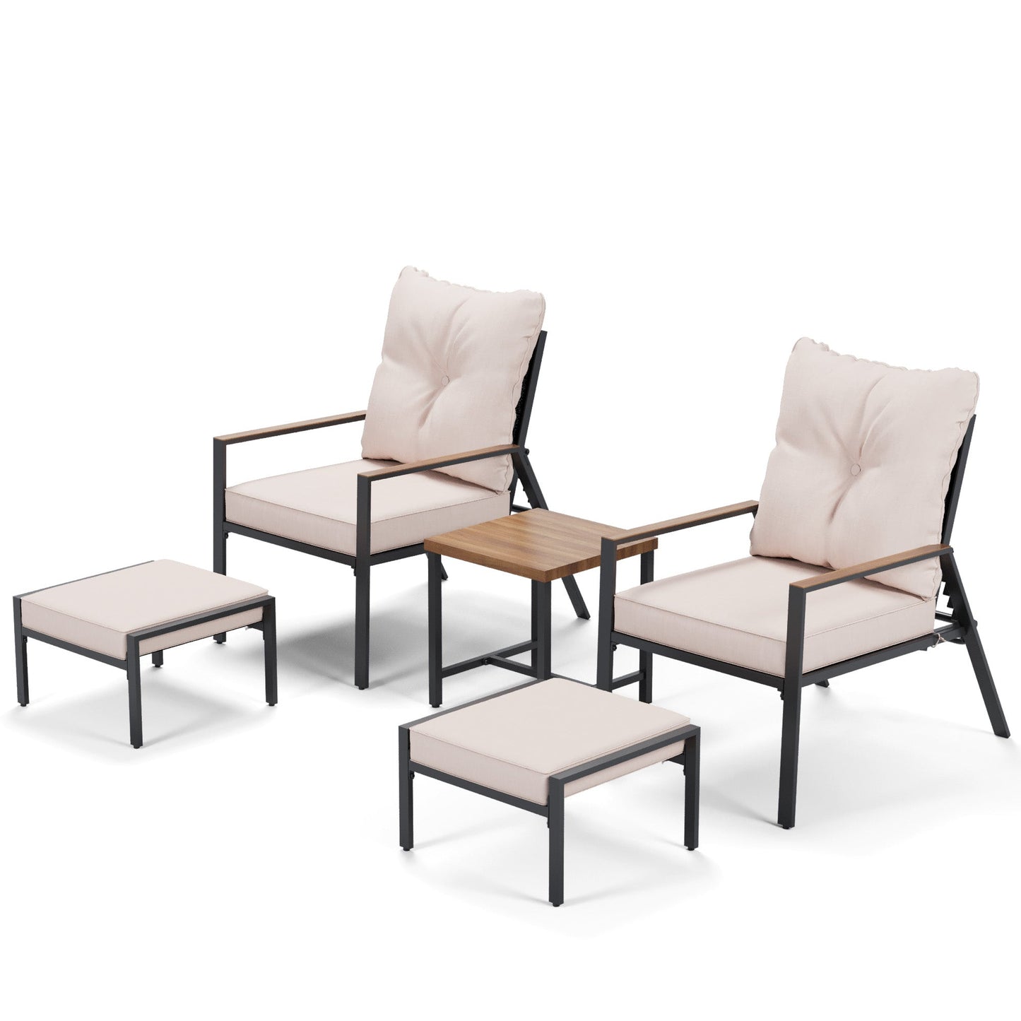 LAUSAINT HOME 5 Pieces Outdoor Adjustable  Patio Conversation Set