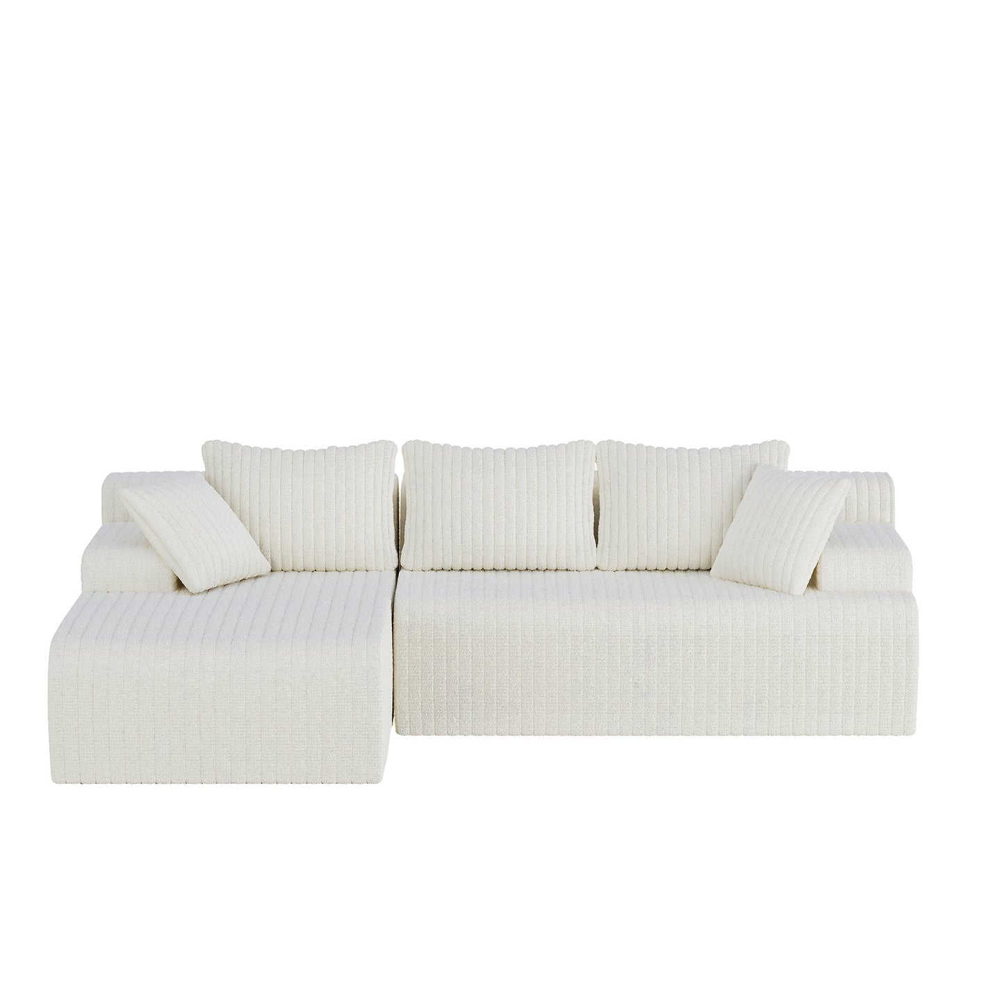 LAUSAINT HOME 96" Modular Cloud Couch Sectional, L-Shaped Boneless Sofa