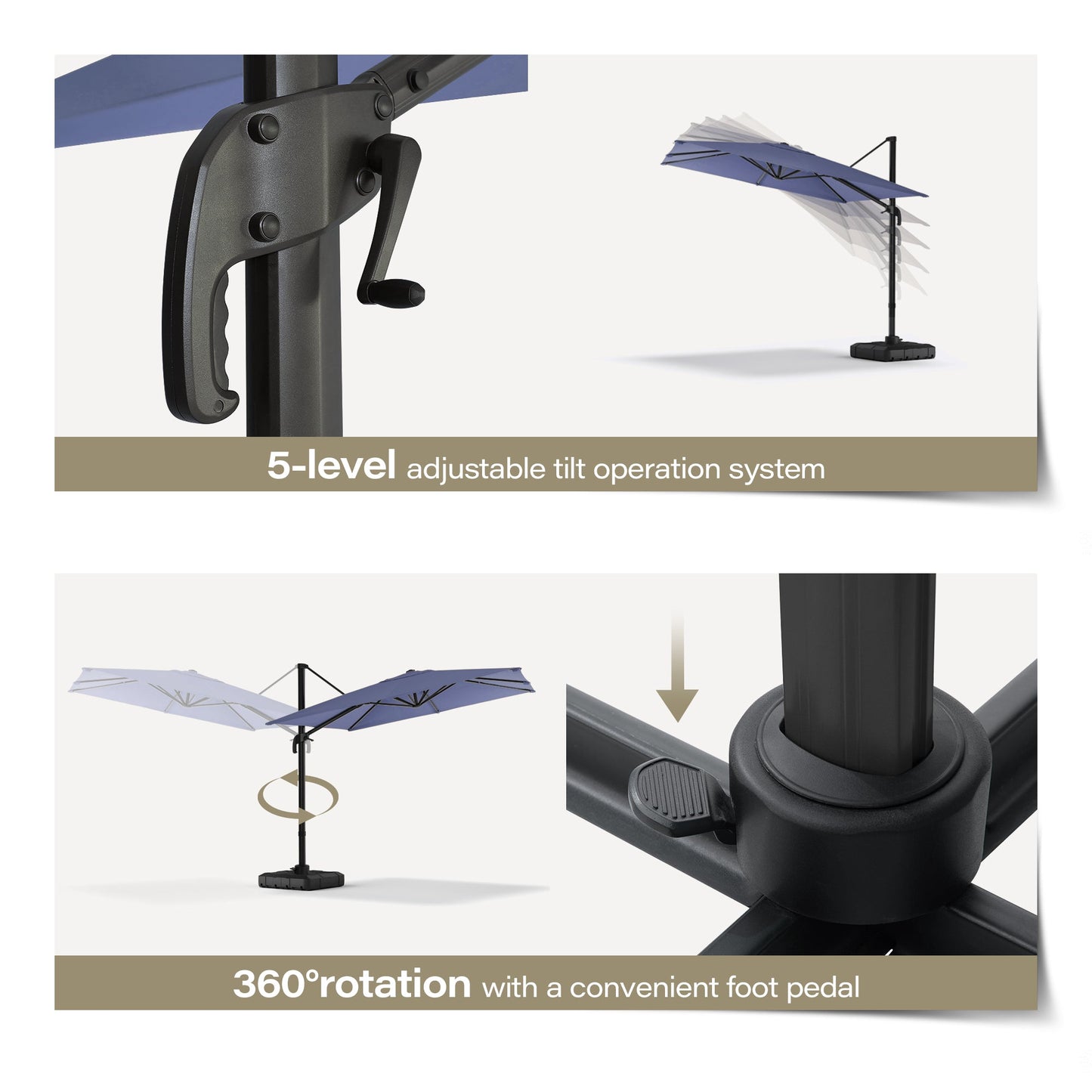 LAUSAINT HOME Square Cantilever Umbrella