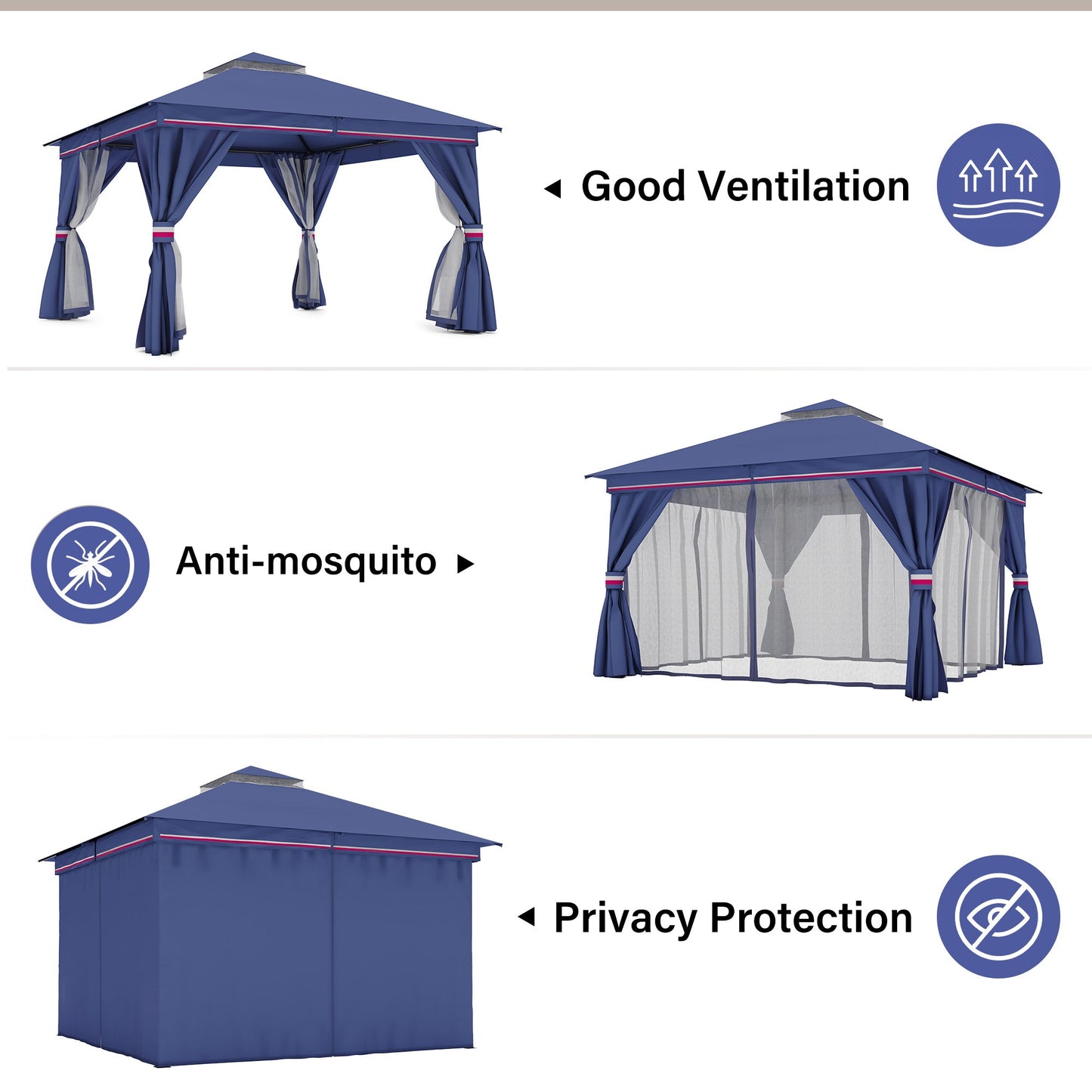 LAUSAINT HOME 12'X 12'  Patio Steel Gazebo