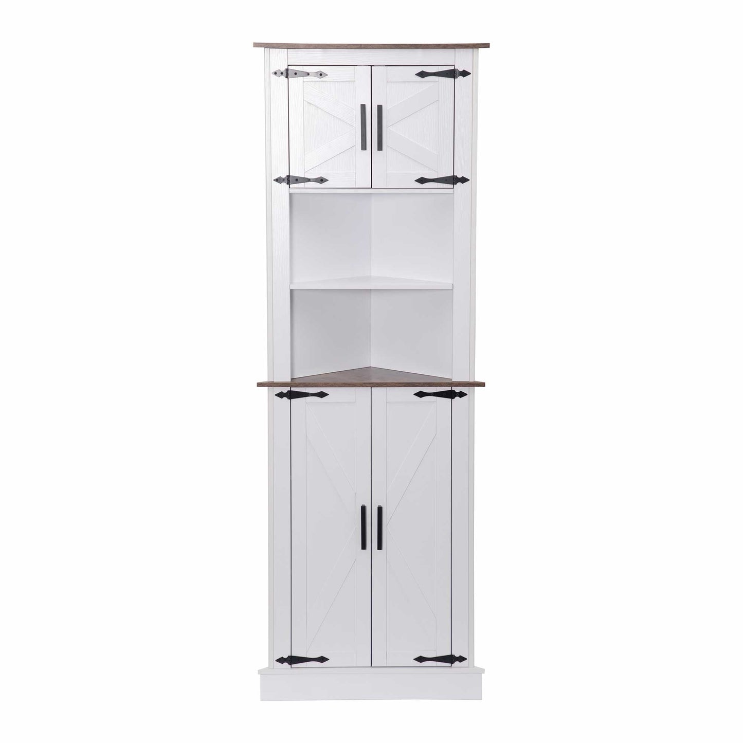LAUSAINT HOME Indoor 67.7'' Tall Corner Storage Cabinet with Adjustable Shelves