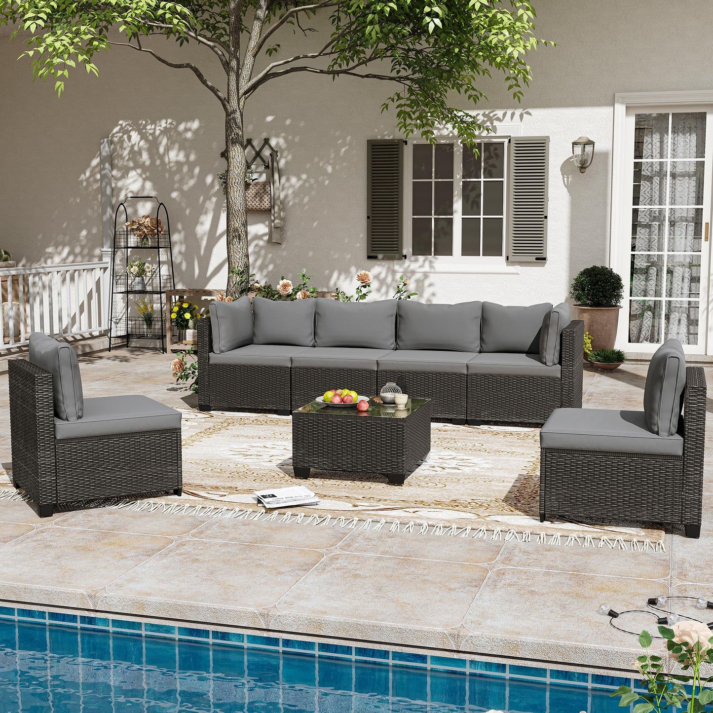 LAUSAINT HOME 7-Piece Wicker Outdoor Conversation Sets