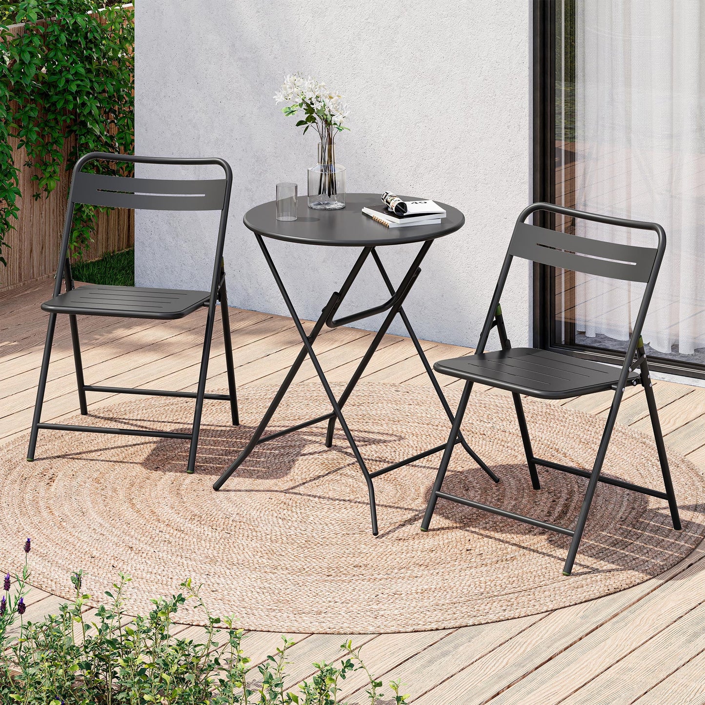 LAUSAINT HOME 3-Piece Folding Patio Bistro Set