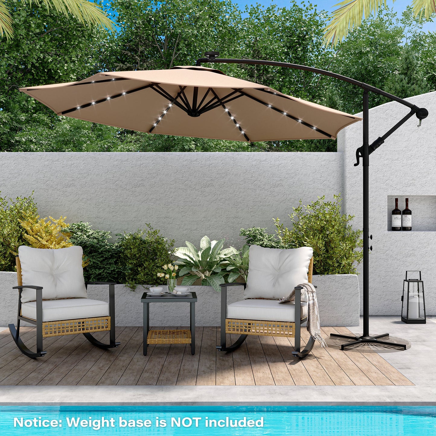 LAUSAINT HOME 10FT Round Cantilever Patio Umbrella