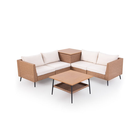 LAUSAINT HOME 6 Pieces Outdoor Rattan Patio Furniture Sets