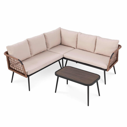 LAUSAINT HOME 4 Pieces L- Shaped Patio Furniture Set